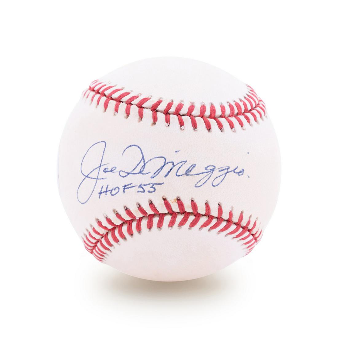 A Joe DiMaggio Signed and Inscribed HOF 55 Official (1 of 3)