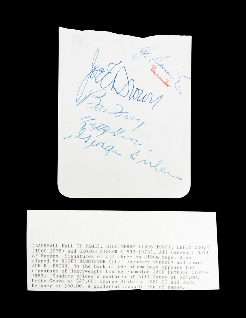 A Multi-Signed   Cut Autograph Album Page (1 of 3)