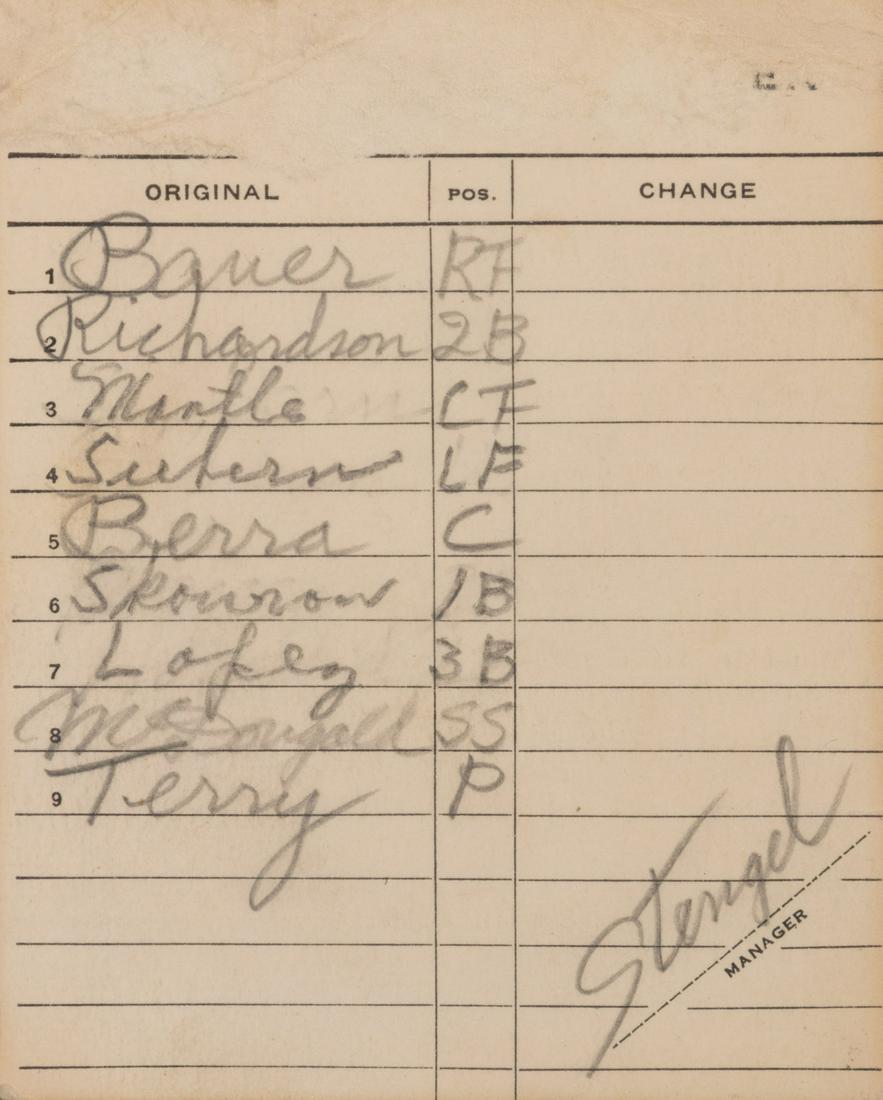 A 1959 Casey Stengel Signed New York Yankees Official (1 of 2)