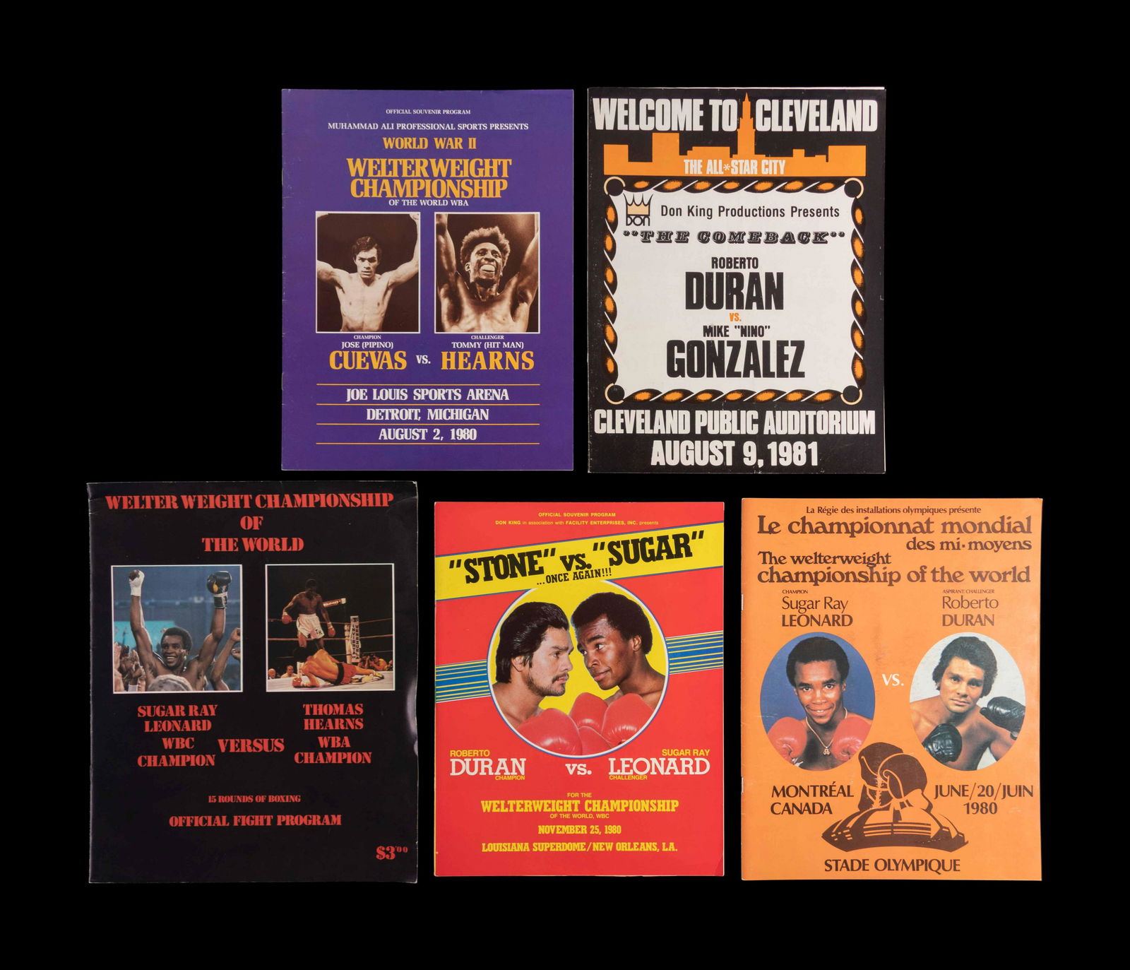 A Group of Sugar Ray Leonard, Thomas Hearns and Roberto (1 of 3)