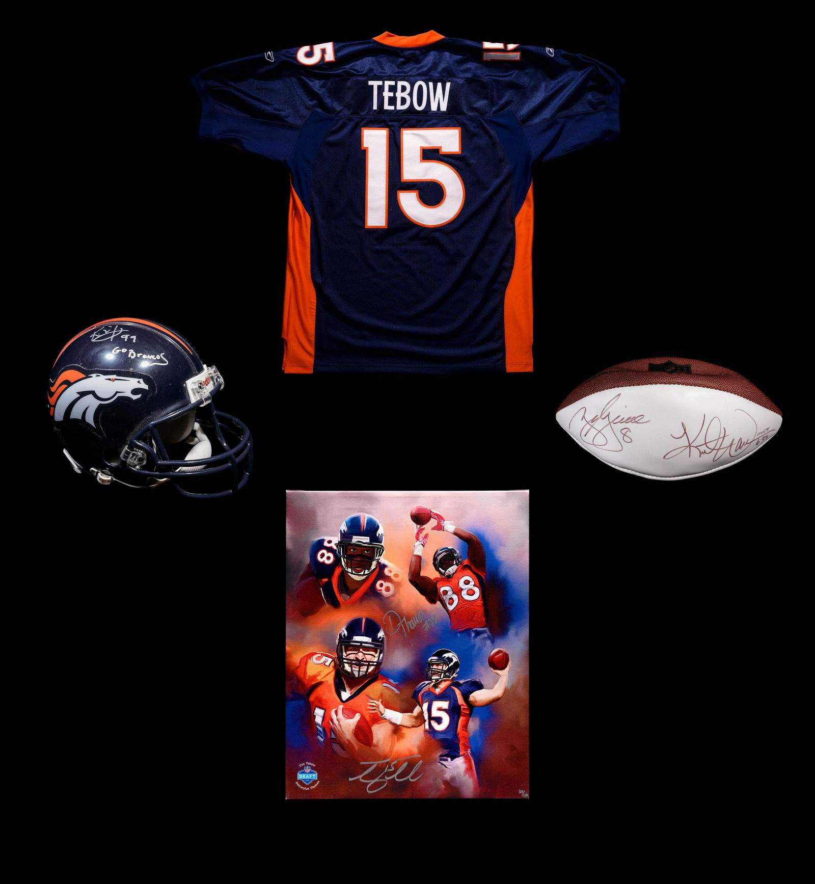 A Group of Denver Broncos Items (Including Tim Tebow), (1 of 15)