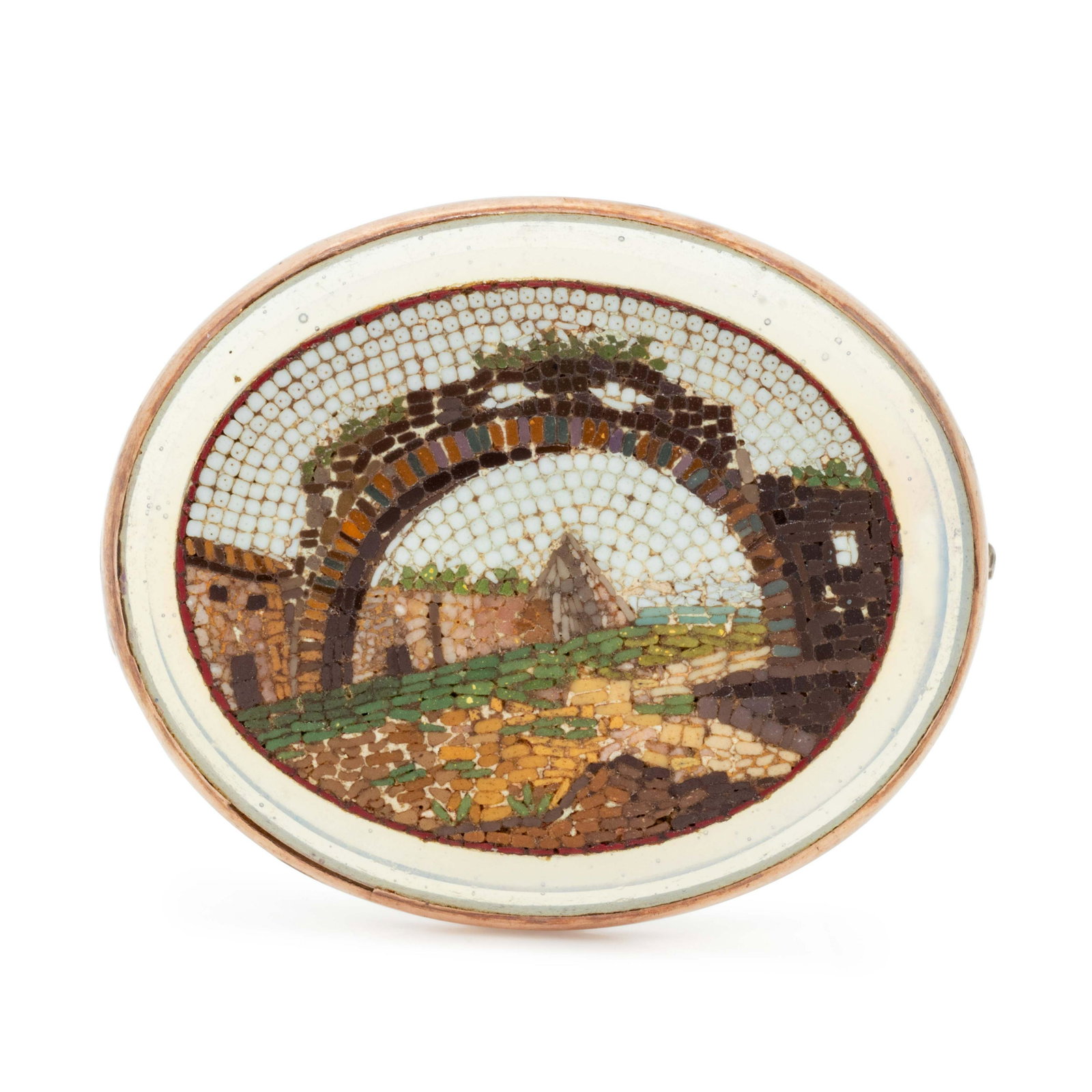 ARCHAEOLOGICAL REVIVAL, MICROMOSAIC BROOCH (1 of 2)