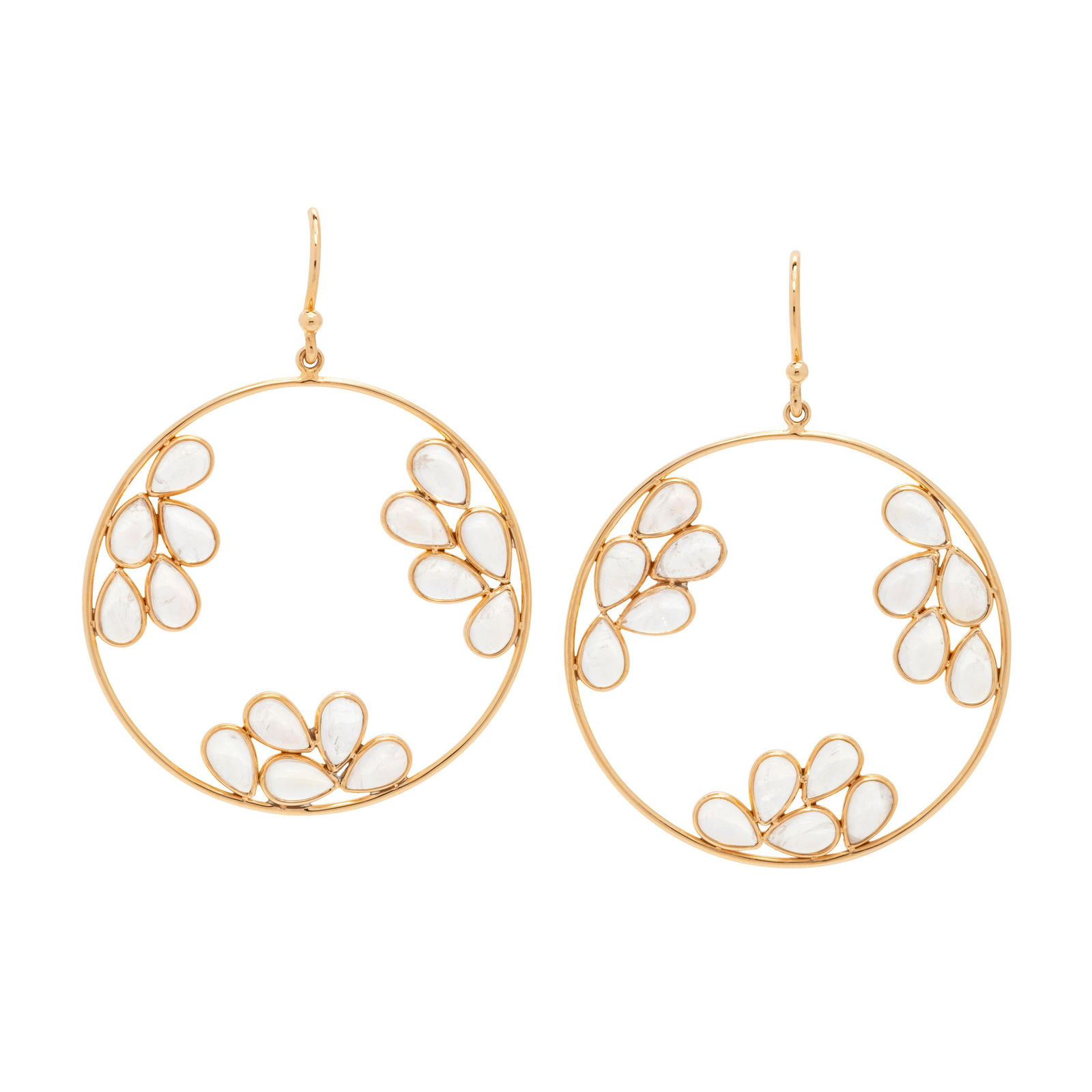 YELLOW GOLD AND MOONSTONE EARRINGS (1 of 2)