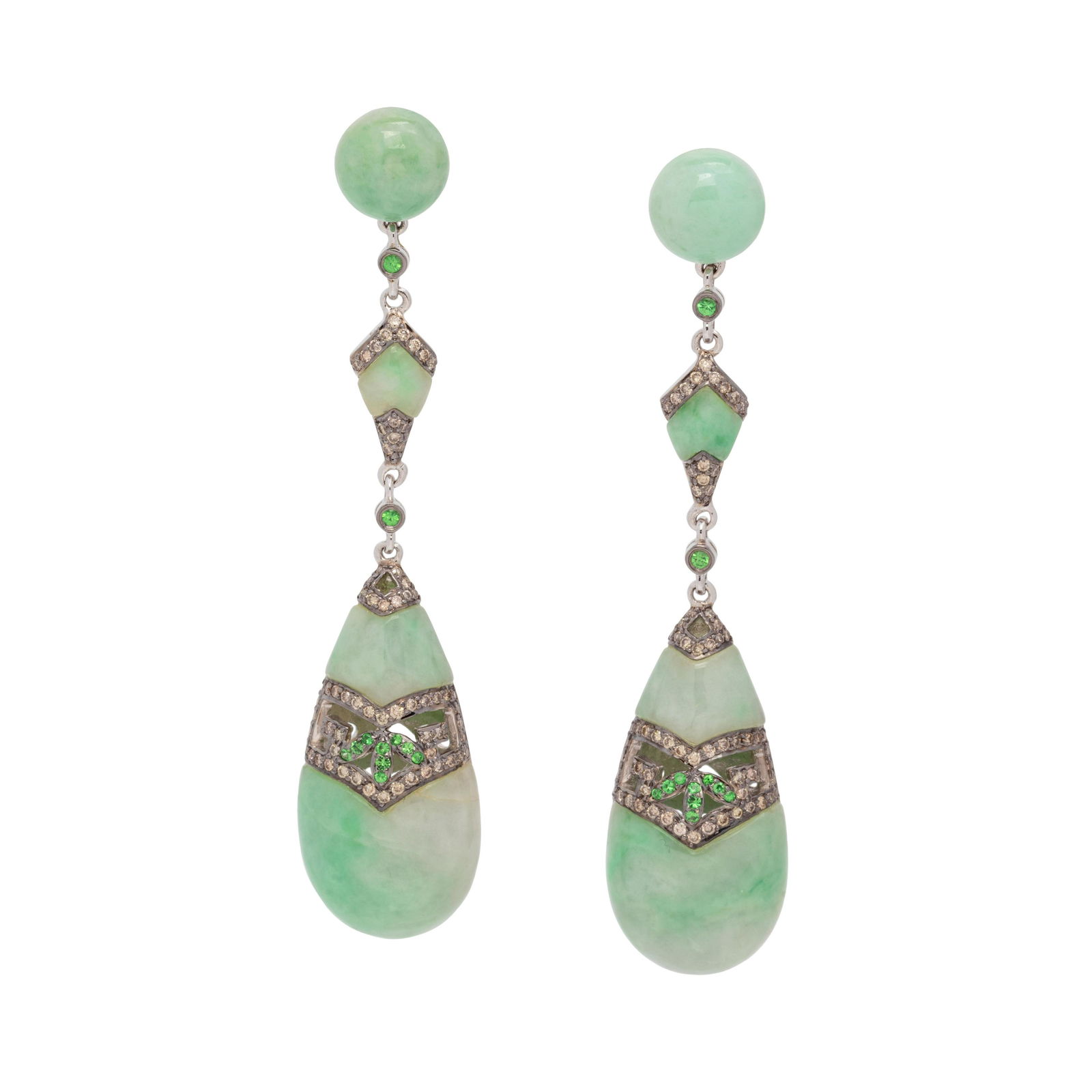 JADE AND DIAMOND EARRINGS (1 of 2)