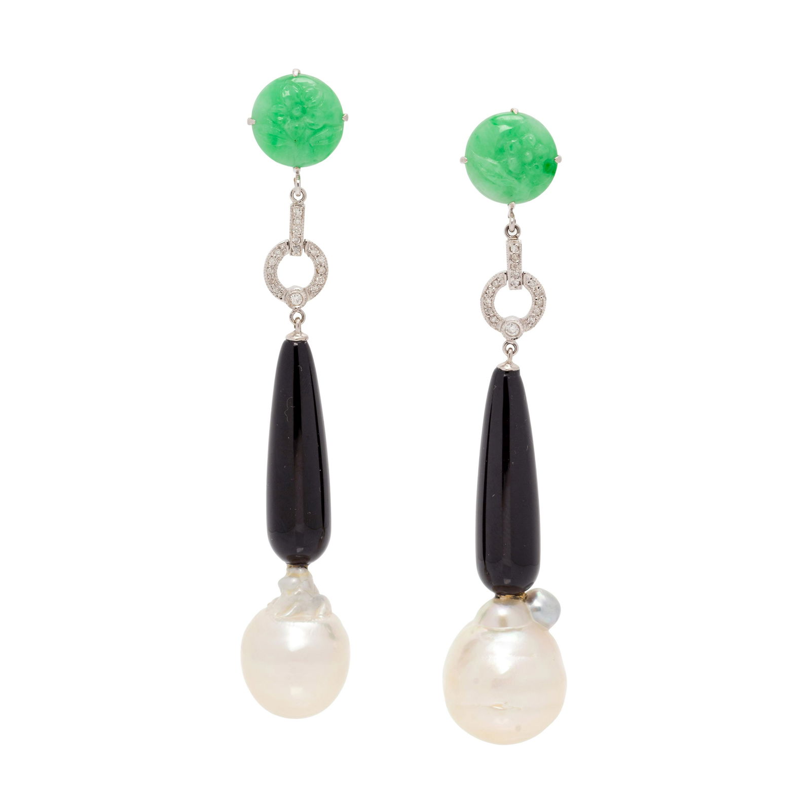 MULTIGEM AND DIAMOND EARCLIPS (1 of 2)