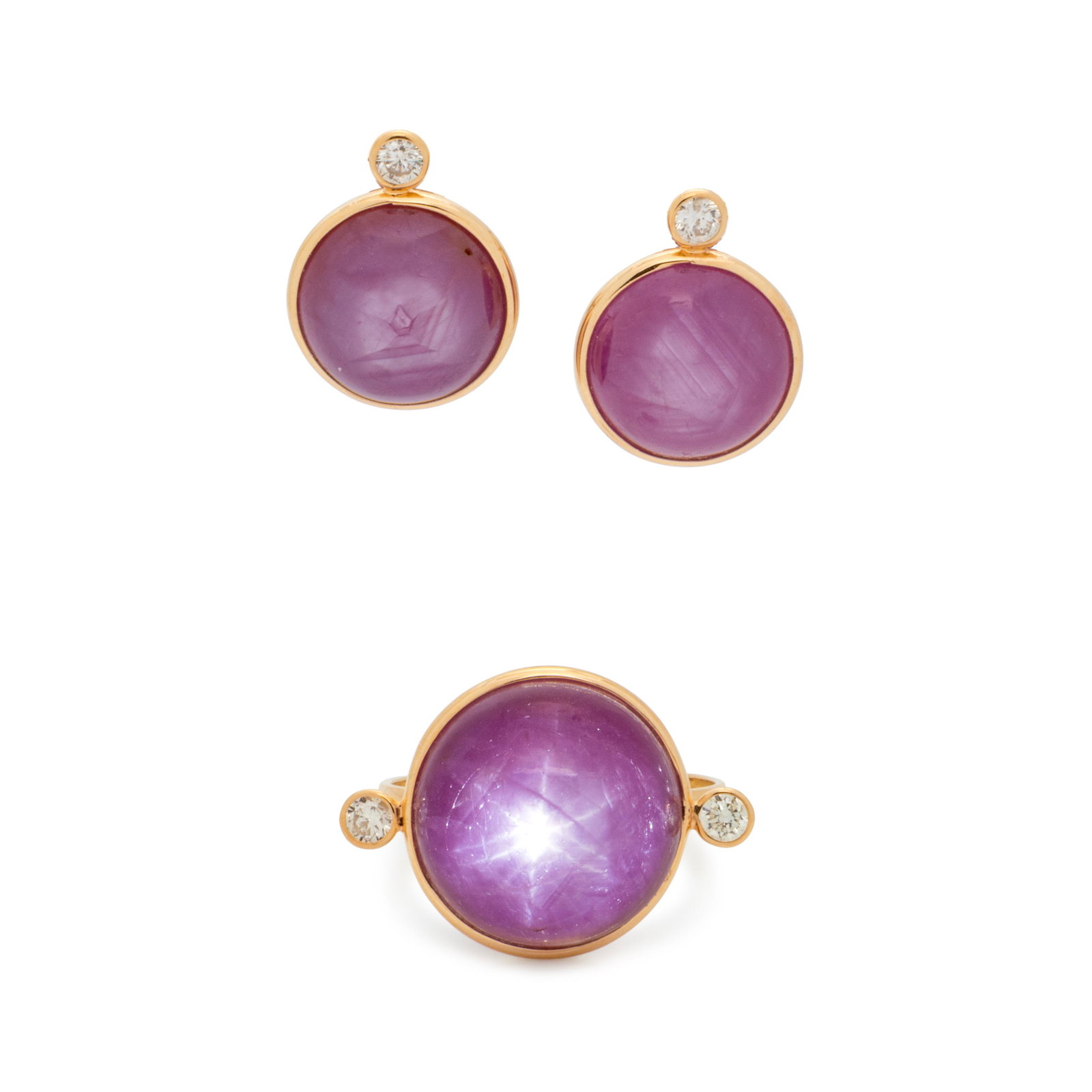 STAR RUBY AND DIAMOND SET (1 of 3)