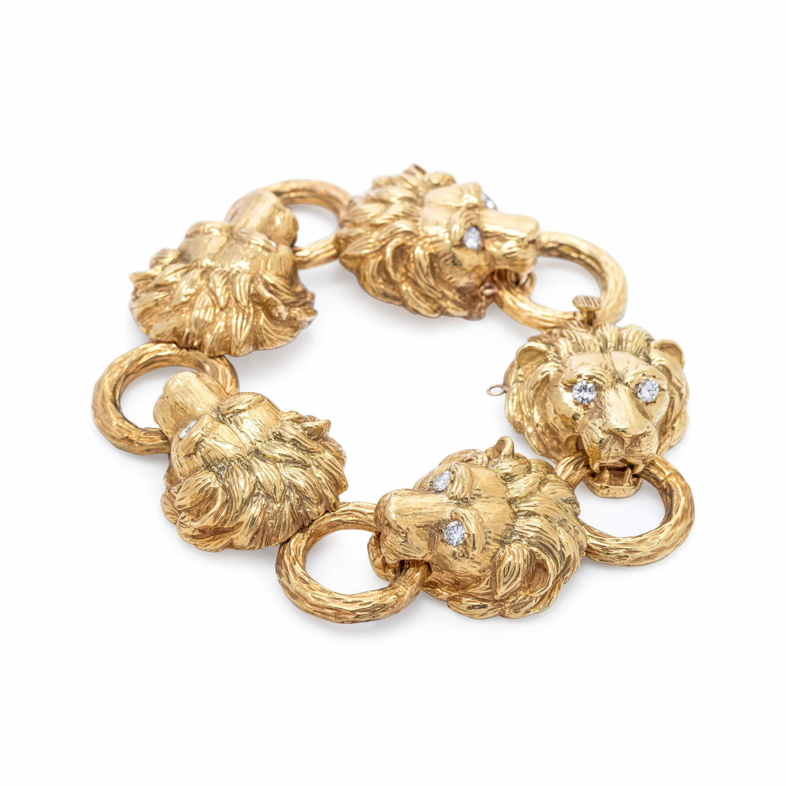 YELLOW GOLD AND DIAMOND LION BRACELET (1 of 2)