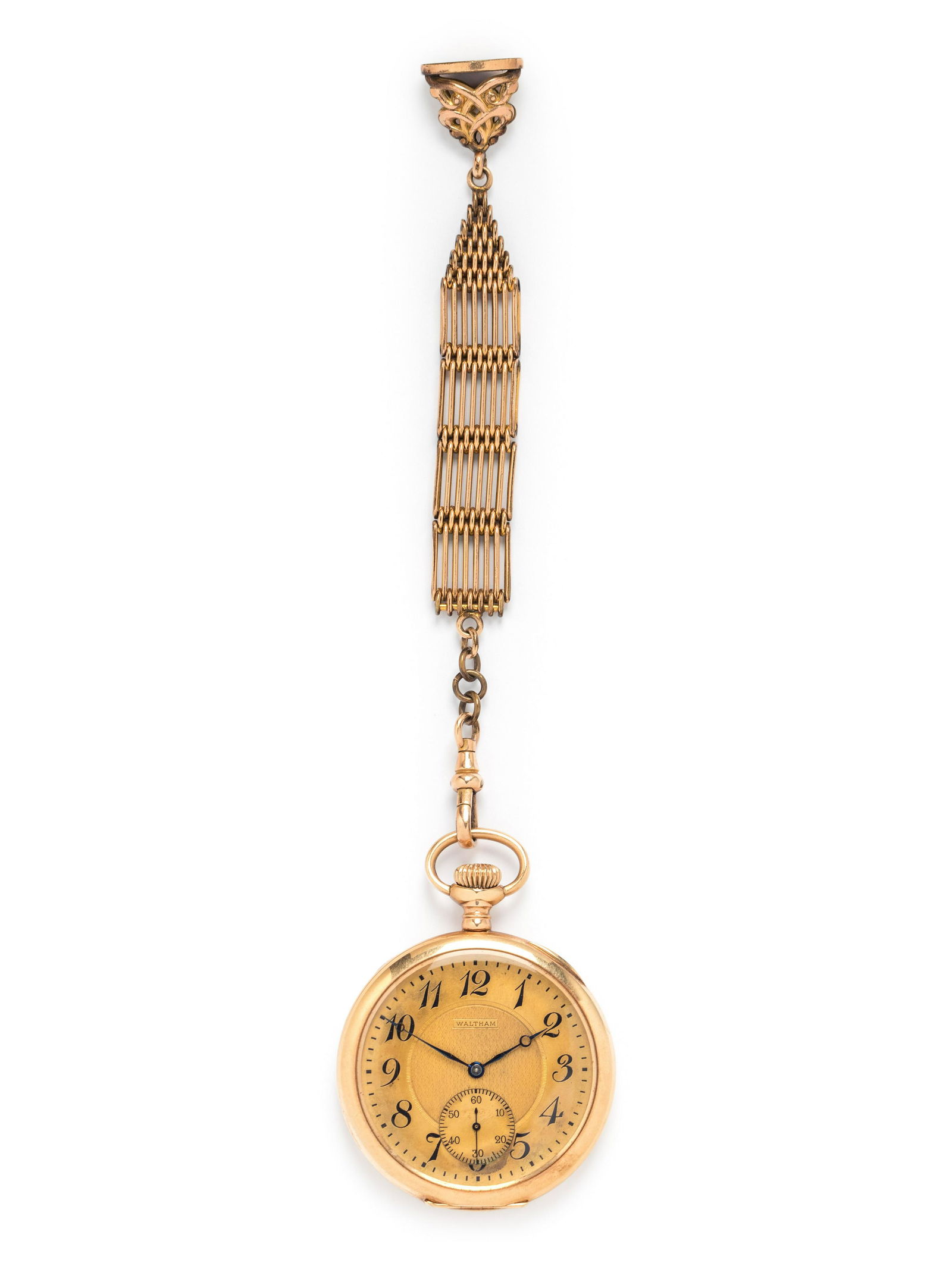 WALTHAM, 14K YELLOW GOLD OPEN FACE POCKET WATCH (1 of 3)