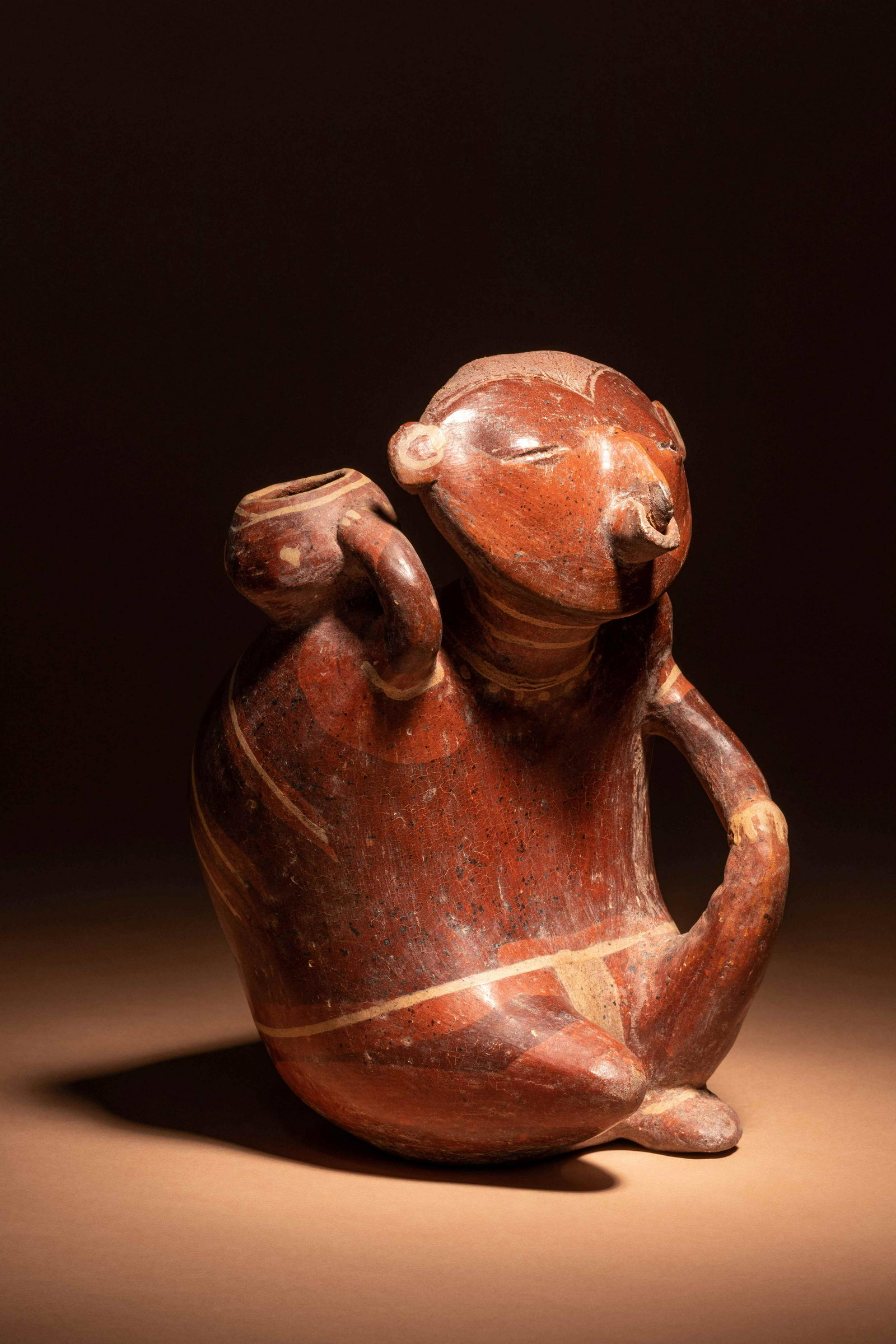 A Nayarit Terracotta Seated Figure Height 10 1/2 (1 of 3)