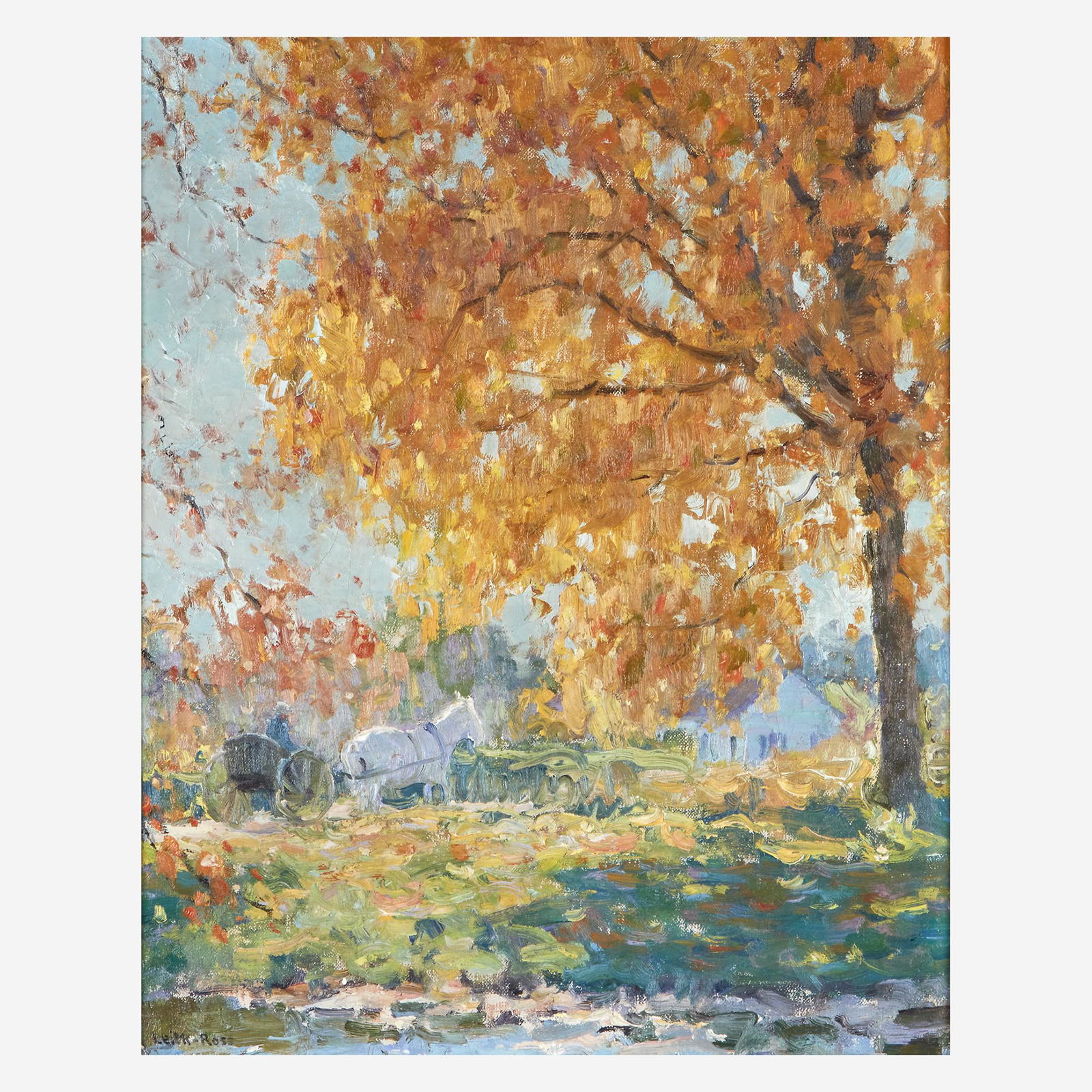 Harry Leith-Ross (American, 1886–1973) Golden: Harry Leith-Ross (American, 1886–1973) Golden Maple Signed 'Leith-Ross' bottom left; also titled and signed on upper stretcher verso, and pencil signed again on bottom stretcher verso, oil on ca