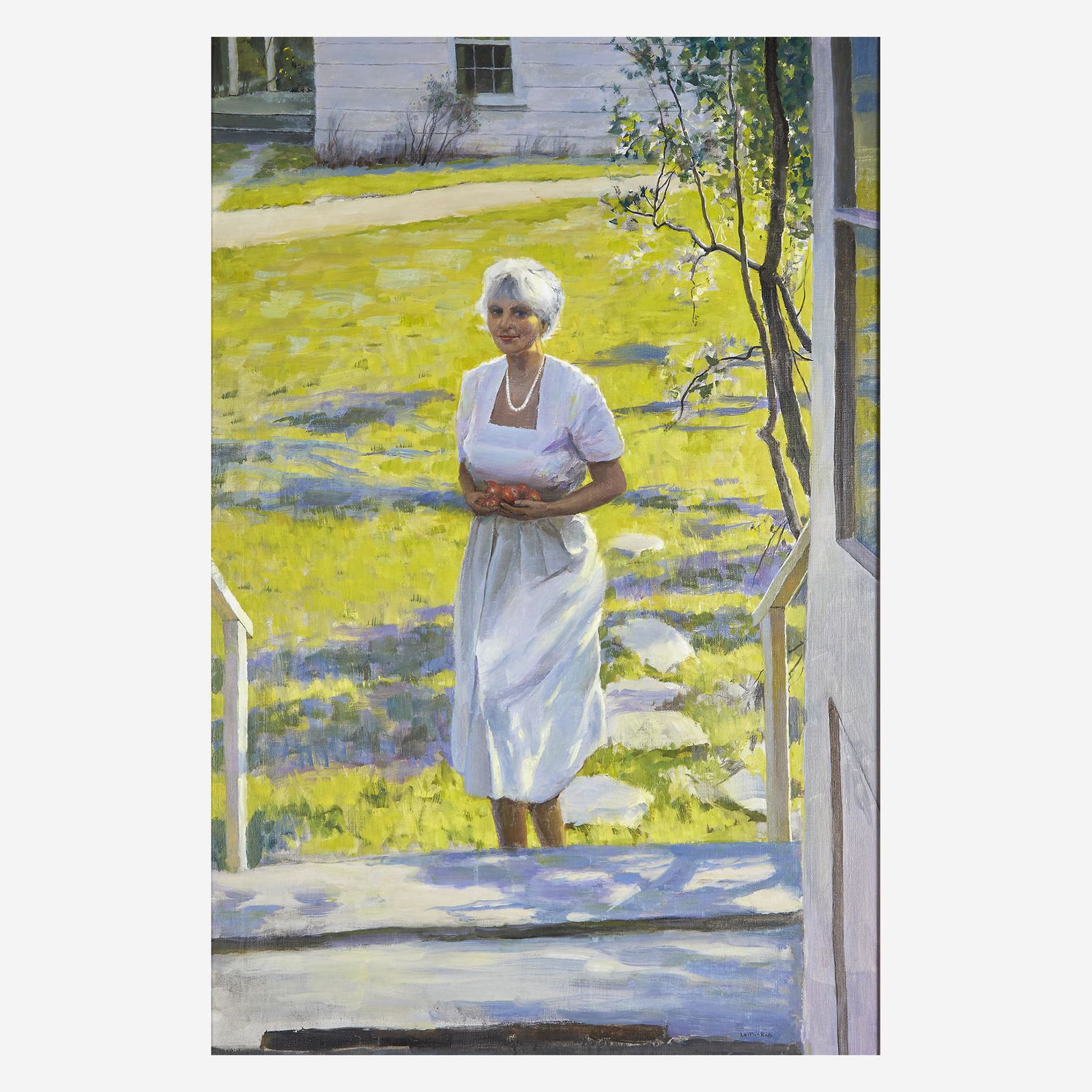 Harry Leith-Ross (American, 1886–1973) Apples: Harry Leith-Ross (American, 1886–1973) Apples From My Garden (Portrait of the Artist's Wife) Signed 'Leith-Ross' bottom center right; also with Artist's Reproduction Rights stamp verso, and titl