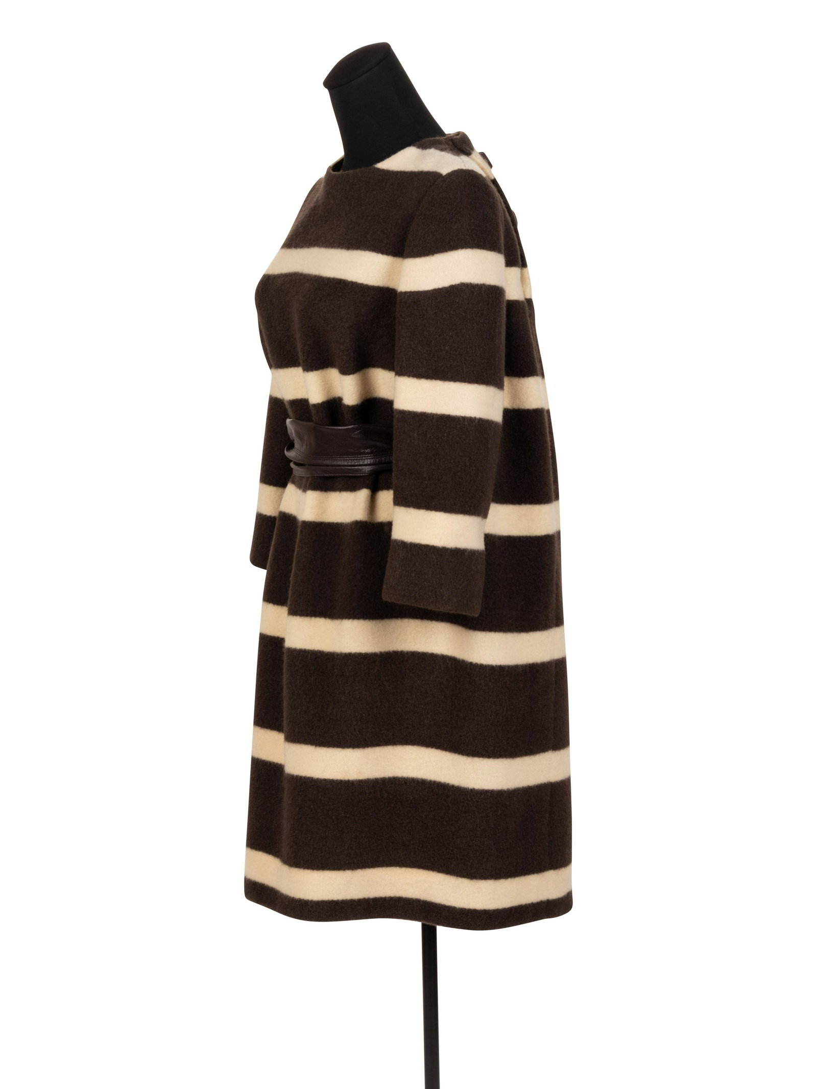 Madame Gres Haute Couture Wool Striped Dress with (1 of 6)