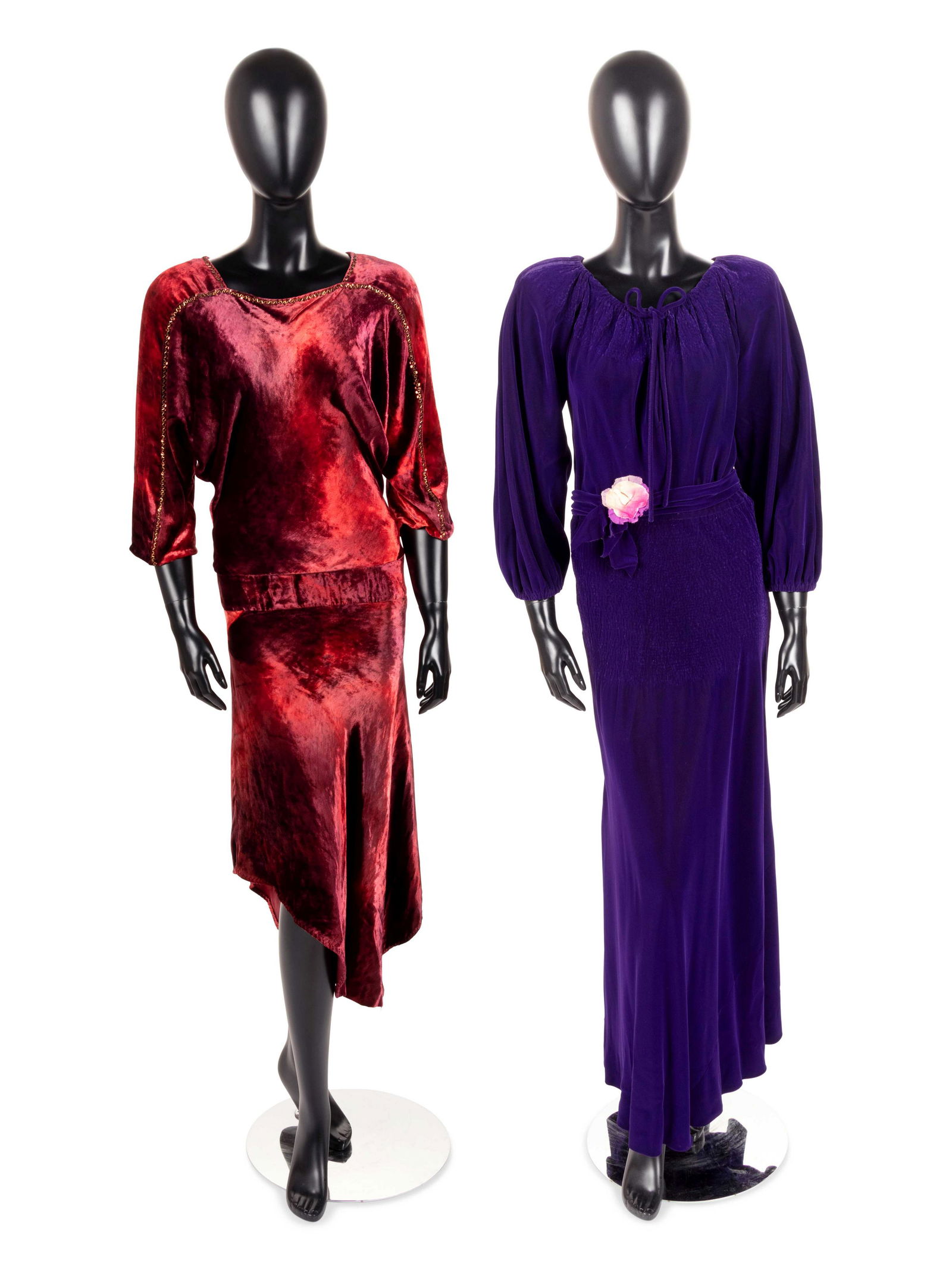 Two Velvet Evening Dresses, 1980s (1 of 5)