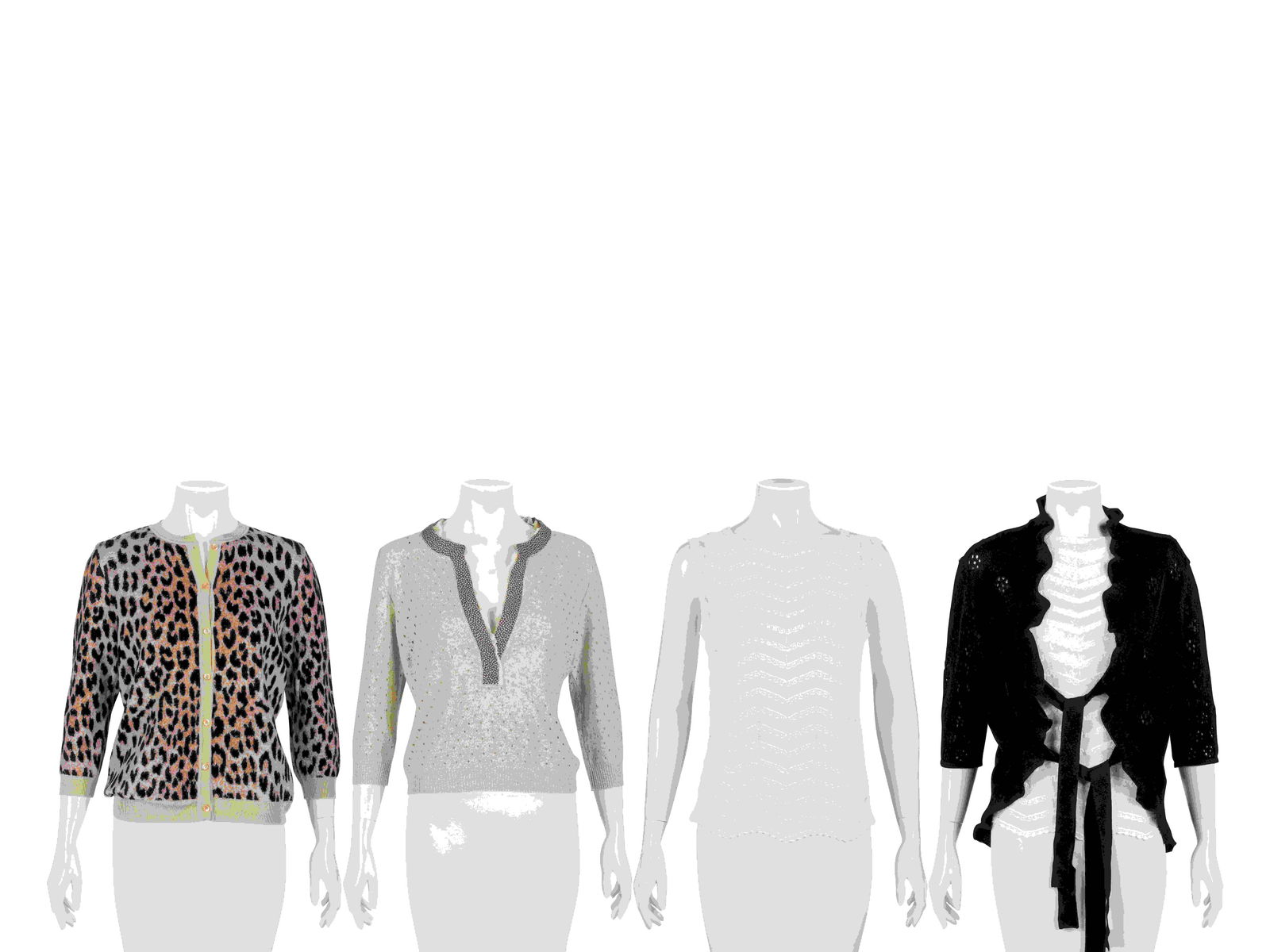 Four Valentino Knit Tops: One Cardigan, One Sweater, (1 of 6)