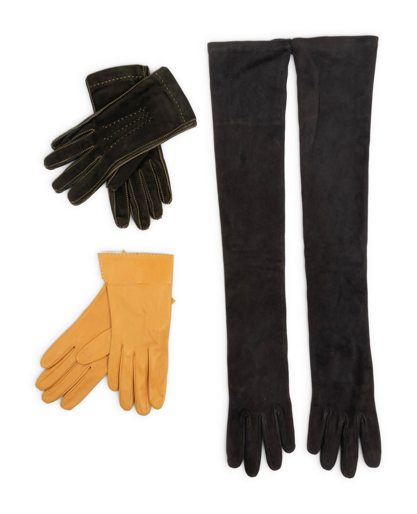 Three Pairs of Suede and Leather Gloves: One Brunello (1 of 4)