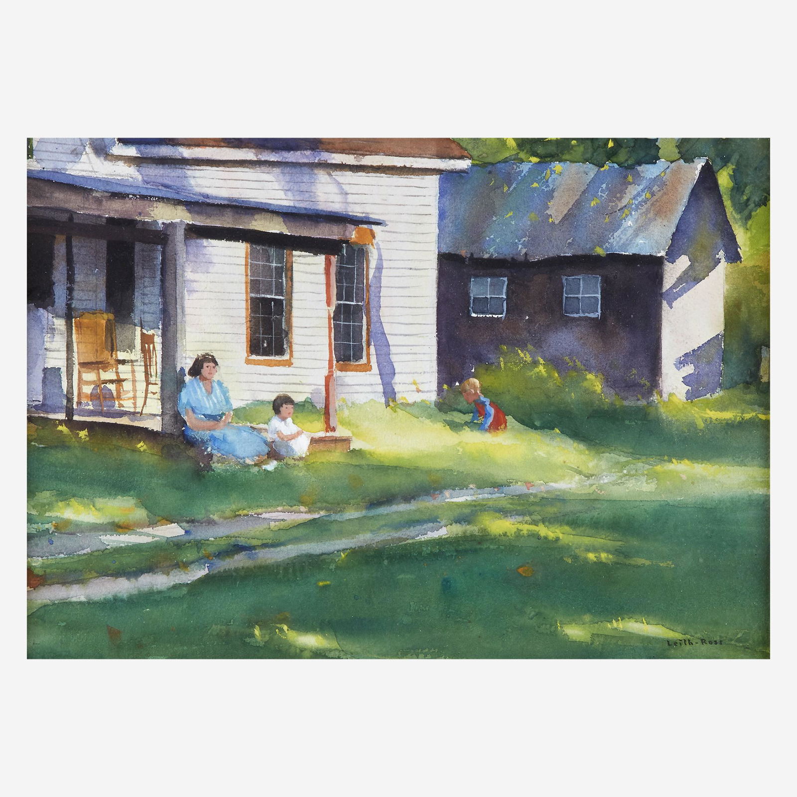 Harry Leith-Ross (American, 1886-1973) Cool of the: Harry Leith-Ross (American, 1886-1973) Cool of the Evening Signed 'Leith-Ross' bottom right, watercolor on paper (10 1/8 x 14 1/8 in. (25.7 x 35.9cm)) Provenance Richard Stuart Gallery, Pipersvil