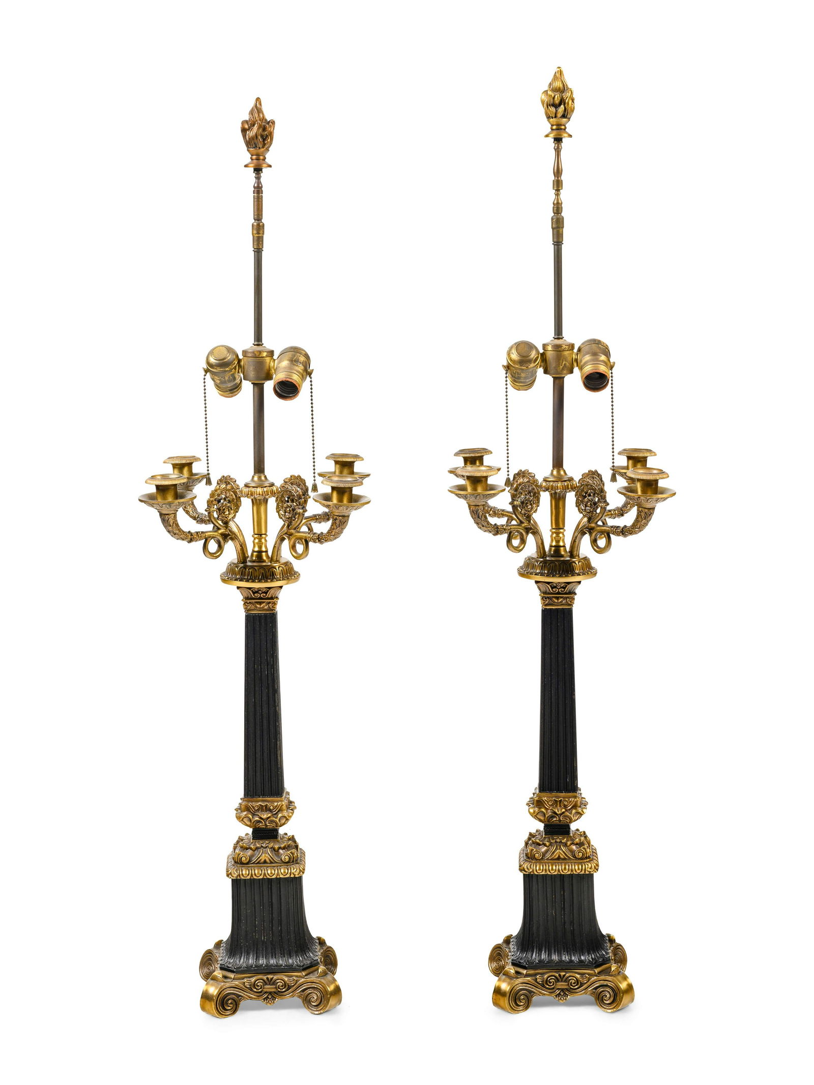 A Pair of Empire Style Four-Light Candelabra Mounted as (1 of 5)