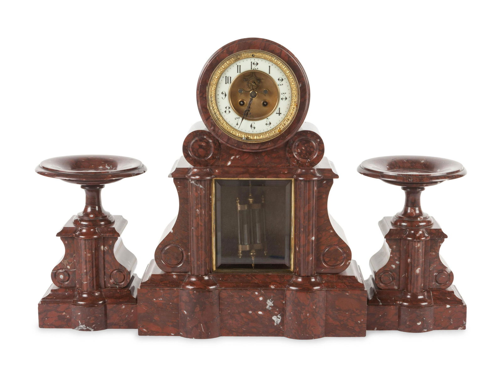 A Large French Marble Clock Garniture (1 of 6)