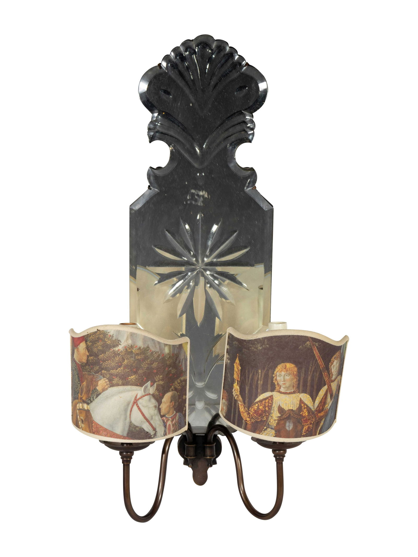 A Venetian Etched Glass Two-Light Sconce (1 of 5)