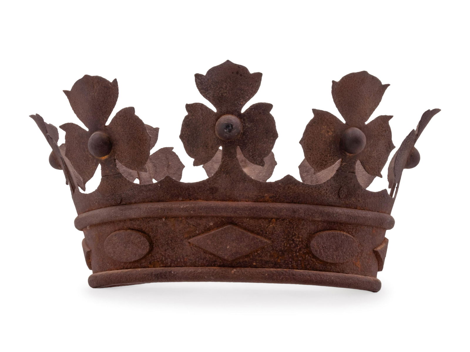 A Cast and Wrought Iron Crown-Form Wall Ornament (1 of 3)