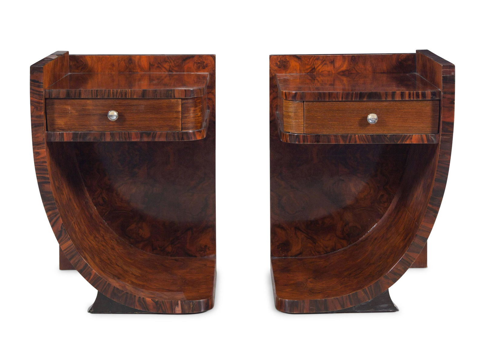 A Pair of Swedish Burlwood Veneer Side Tables (1 of 2)