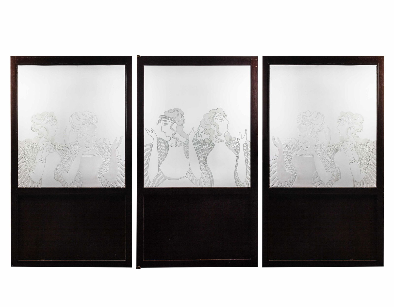 A Set of Three Solid Mahogany Doors with Glass Panels (1 of 4)