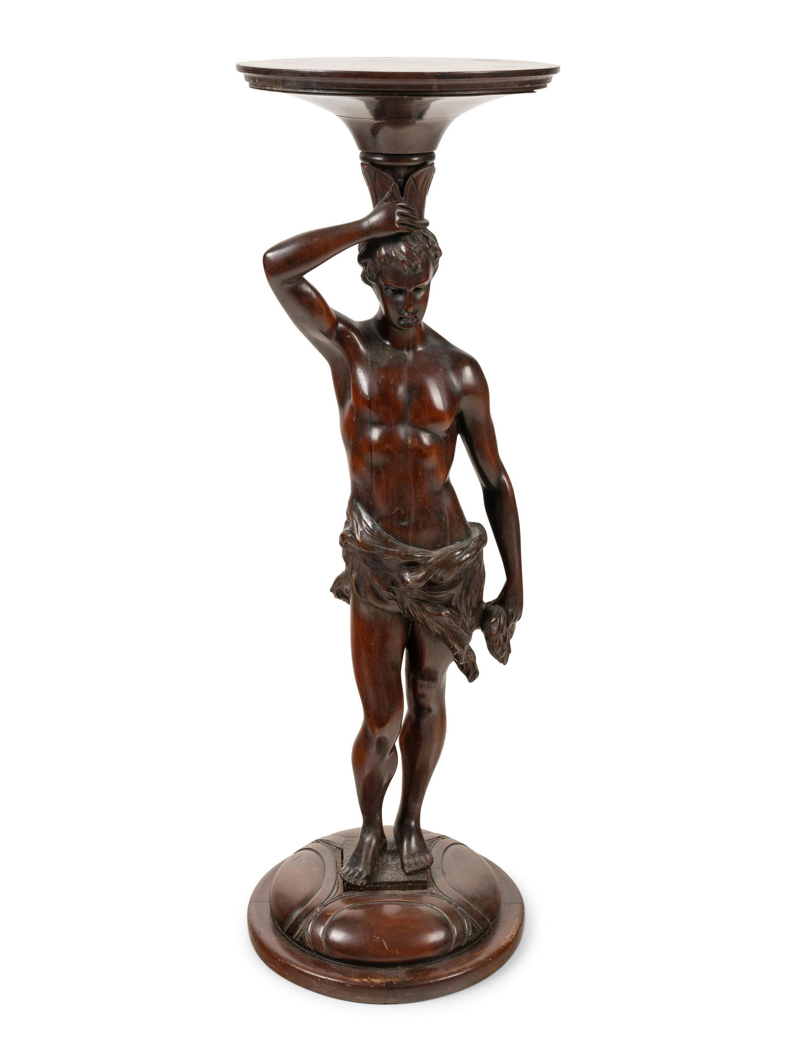 A Continental Carved Mahogany Figural Pedestal (1 of 5)