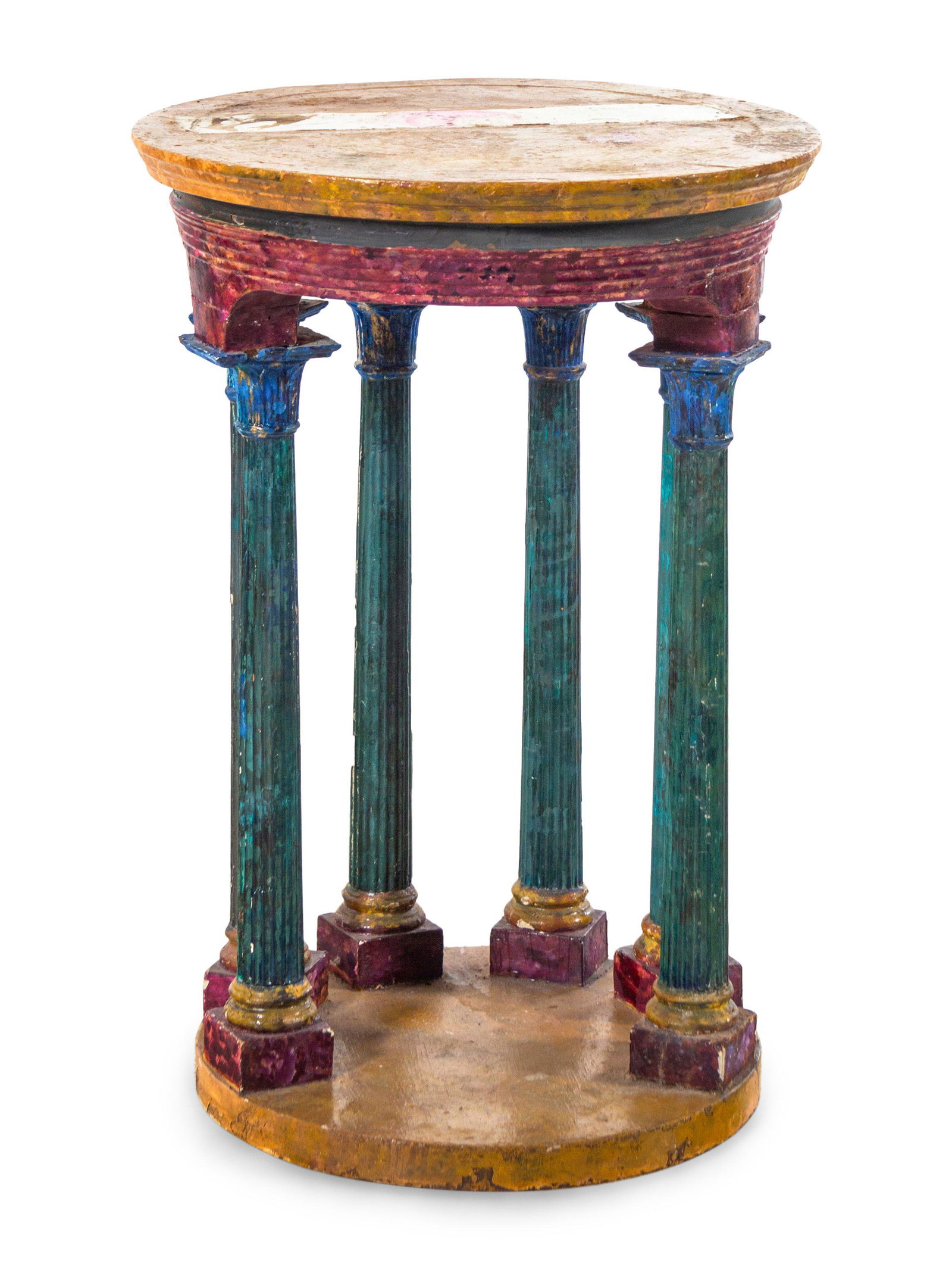 A Faux Painted Pedestal Table (1 of 2)