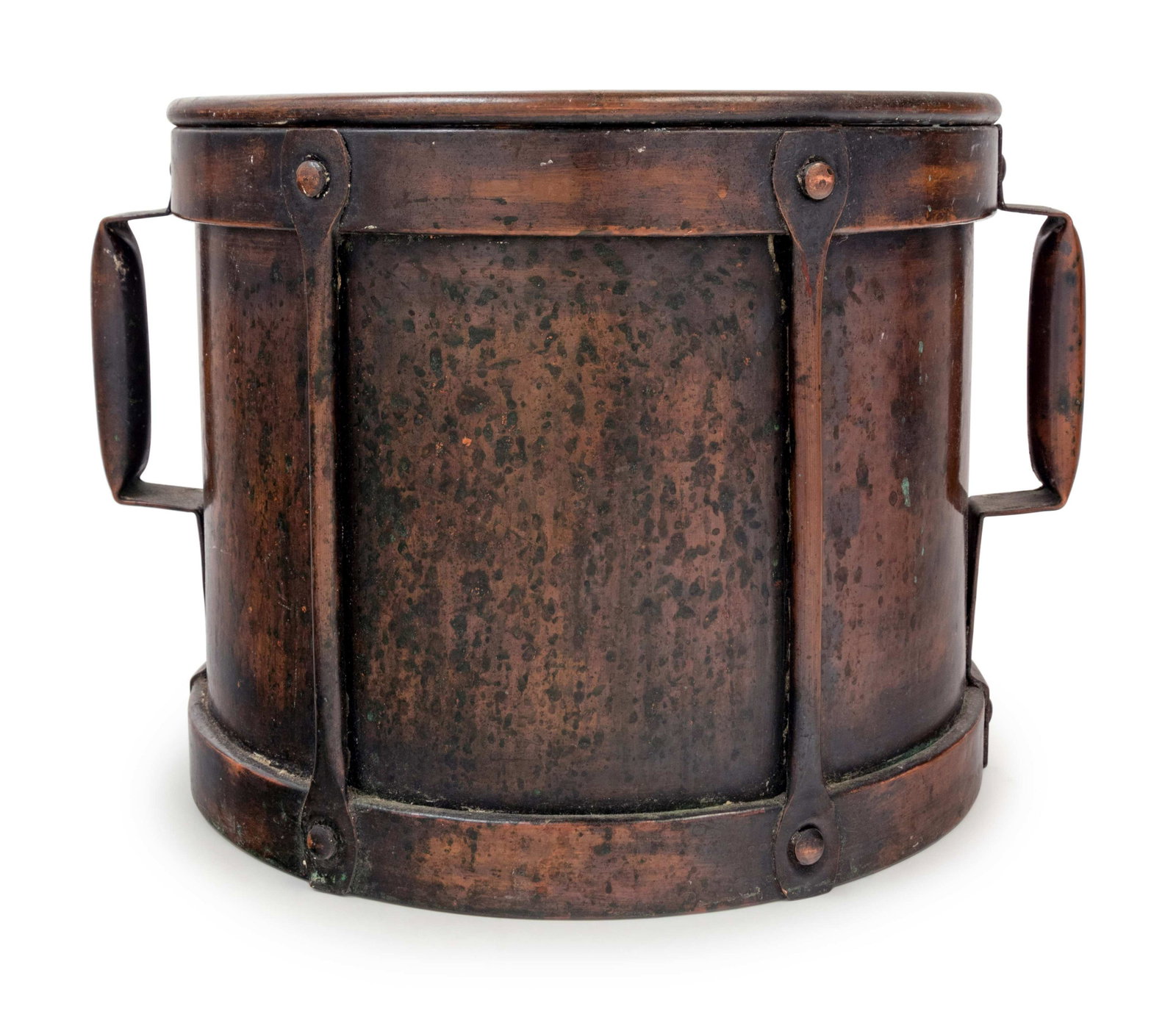 A Continental Bronze Drum-Form Jardiniere: A Continental Bronze Drum-Form Jardiniere Late 19th/Early 20th Century Height 10 inches. Property from a Chicago Collector