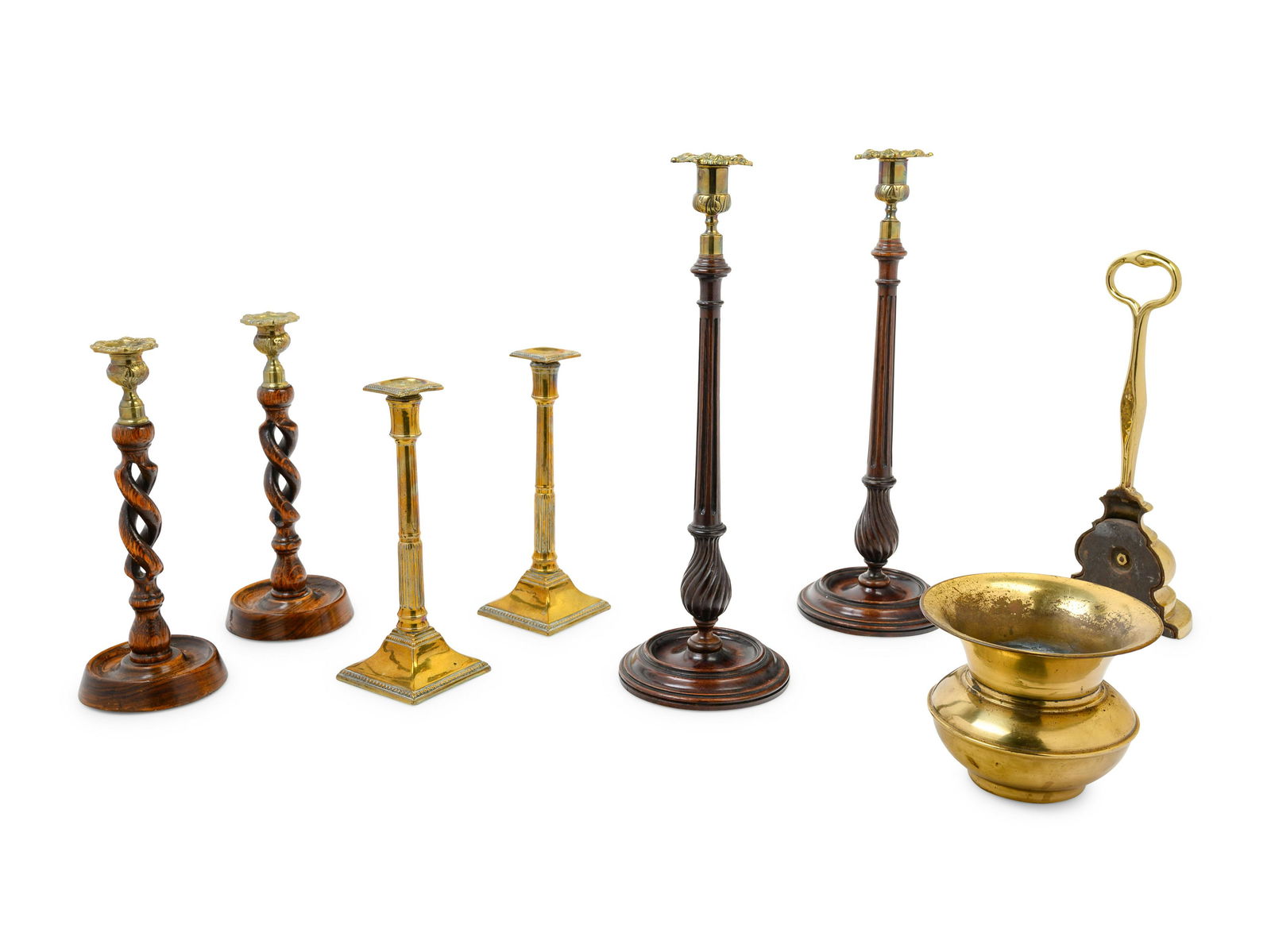 Three Pairs of English Candlesticks and a Brass (1 of 6)