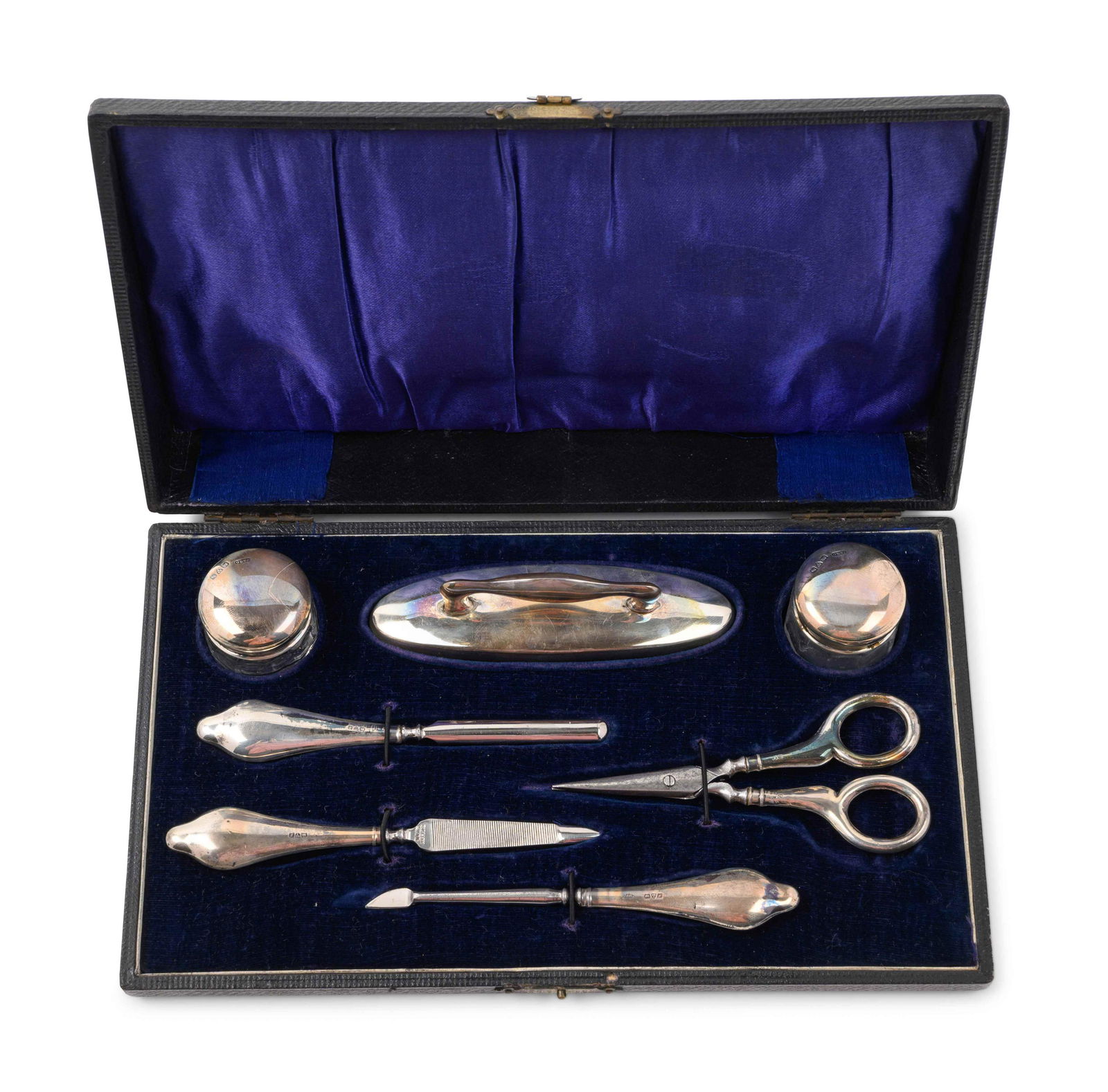 A Cased English Silver Necessary Set (1 of 4)