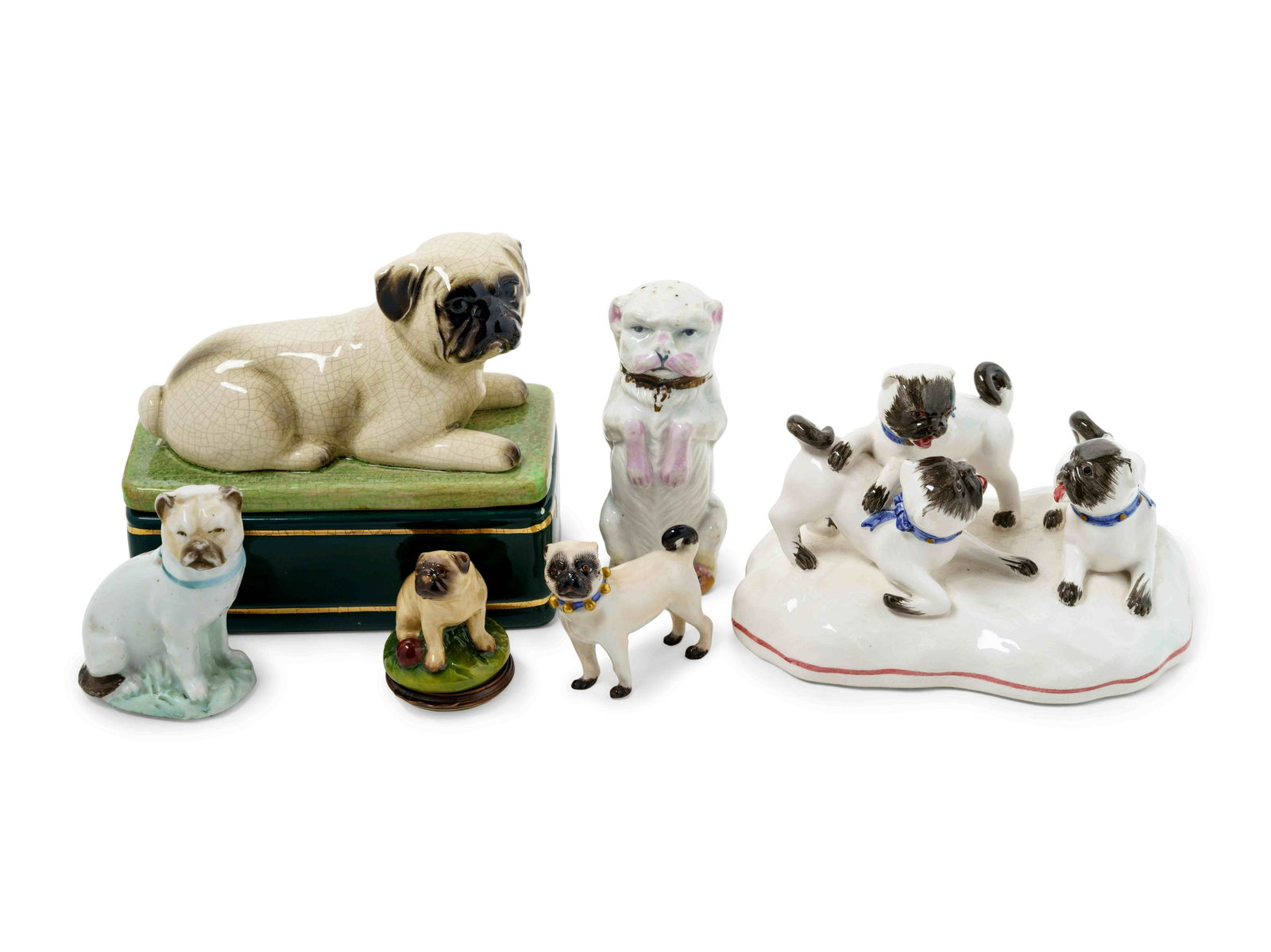 Six Porcelain Pug Figures (1 of 3)