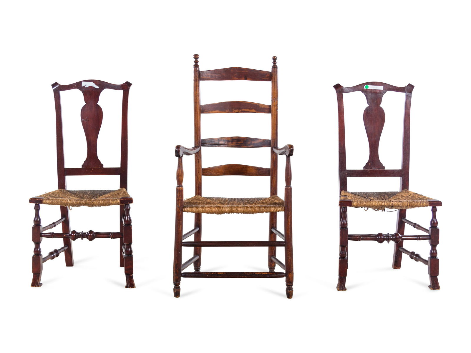 A Pair of American Side Chairs with Woven Seats (1 of 3)