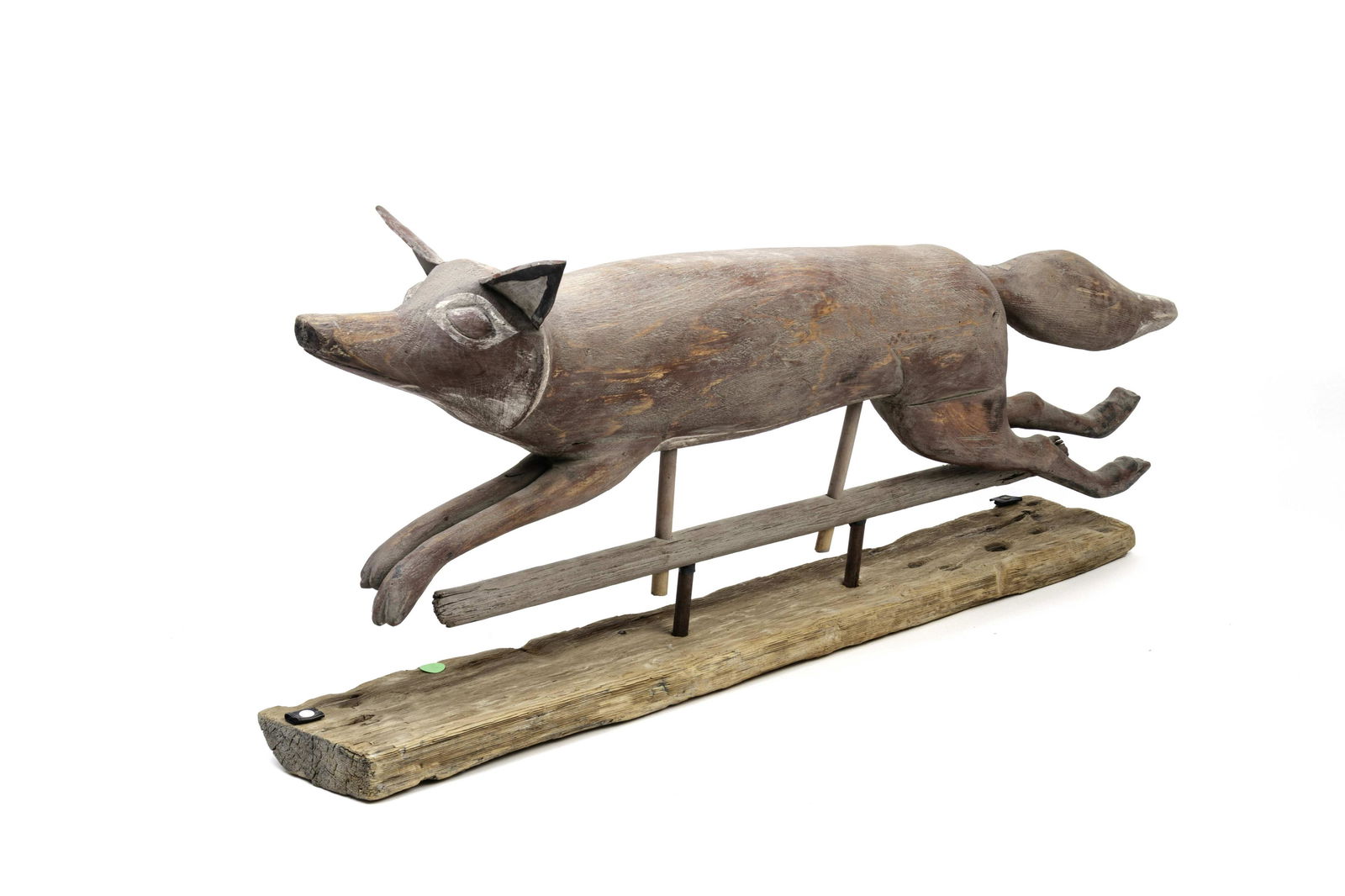 A Carved and Painted Wood Fox-Form Weathervane (1 of 2)