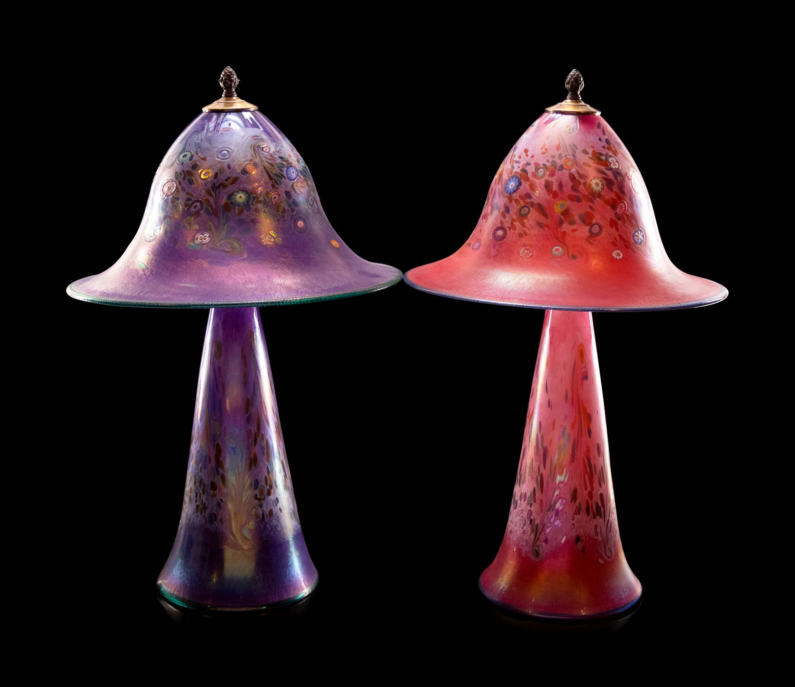 A Pair of Blown Glass Table Lamps (1 of 7)