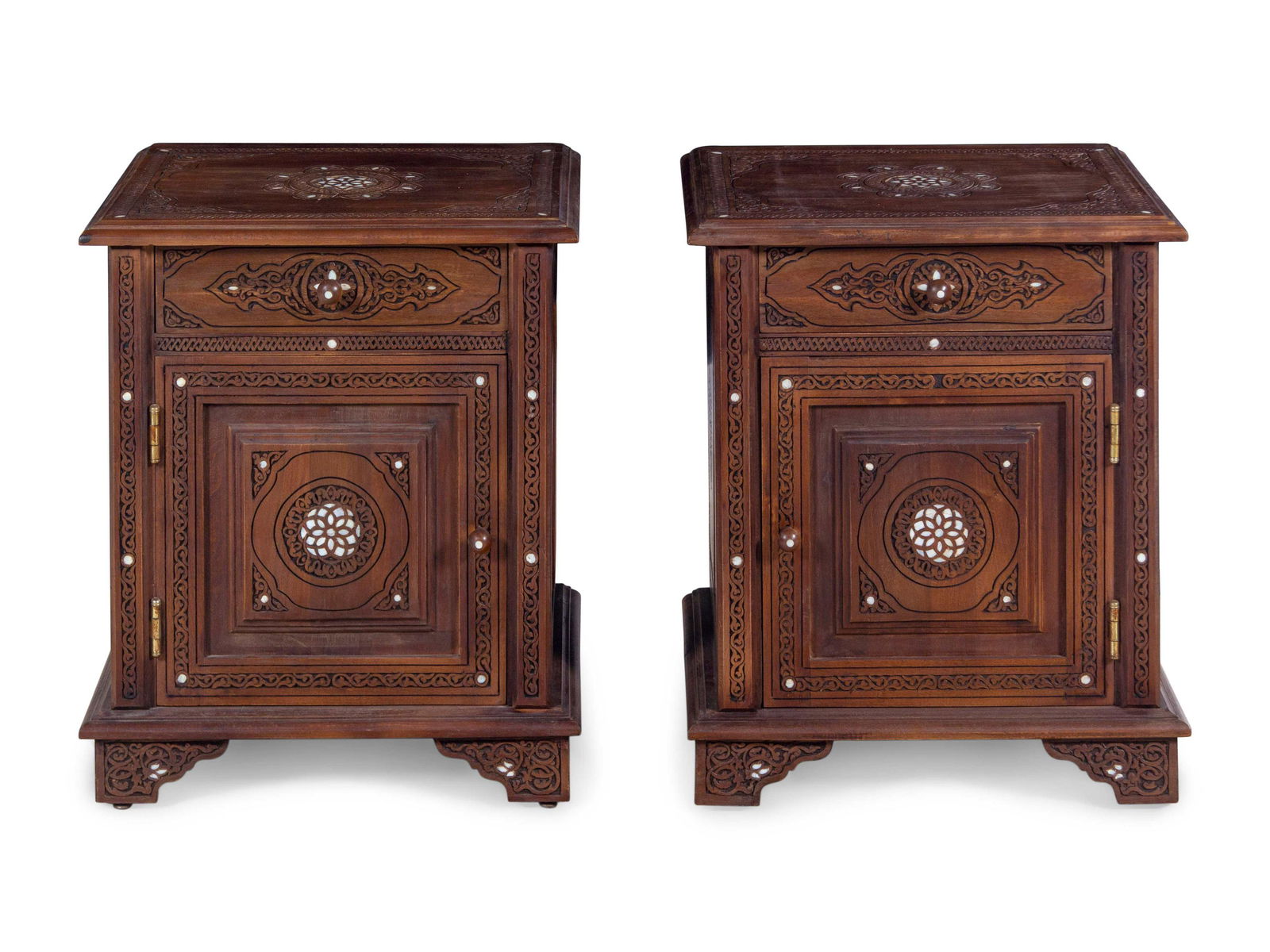 A Pair of Syrian Carved and Mother-of-Pearl Inlaid (1 of 3)