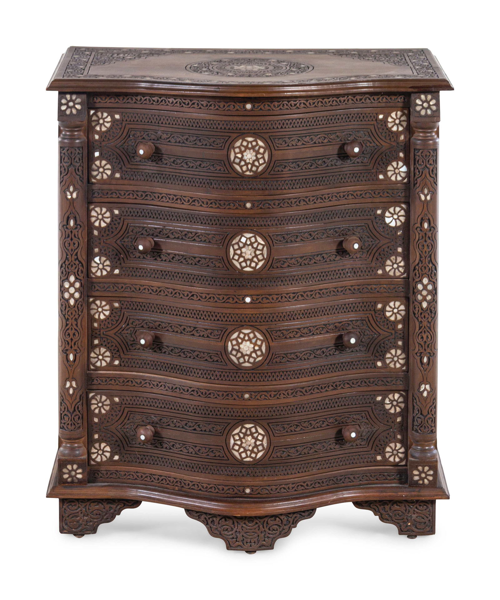 A Near Pair of Syrian Carved and Mother-of-Pearl Inlaid (1 of 5)