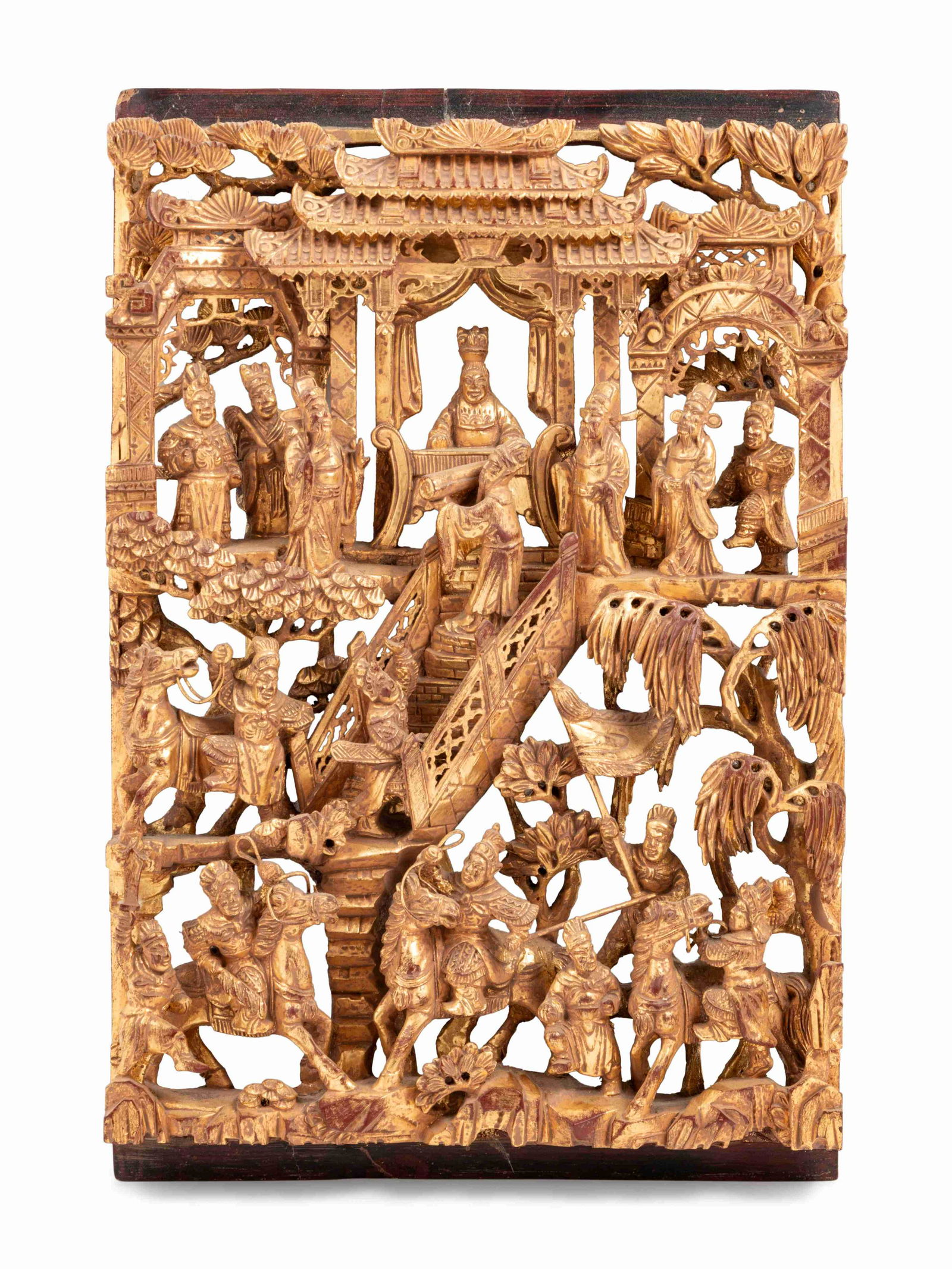 A Southeast Asian Pierce Carved Giltwood Panel (1 of 4)