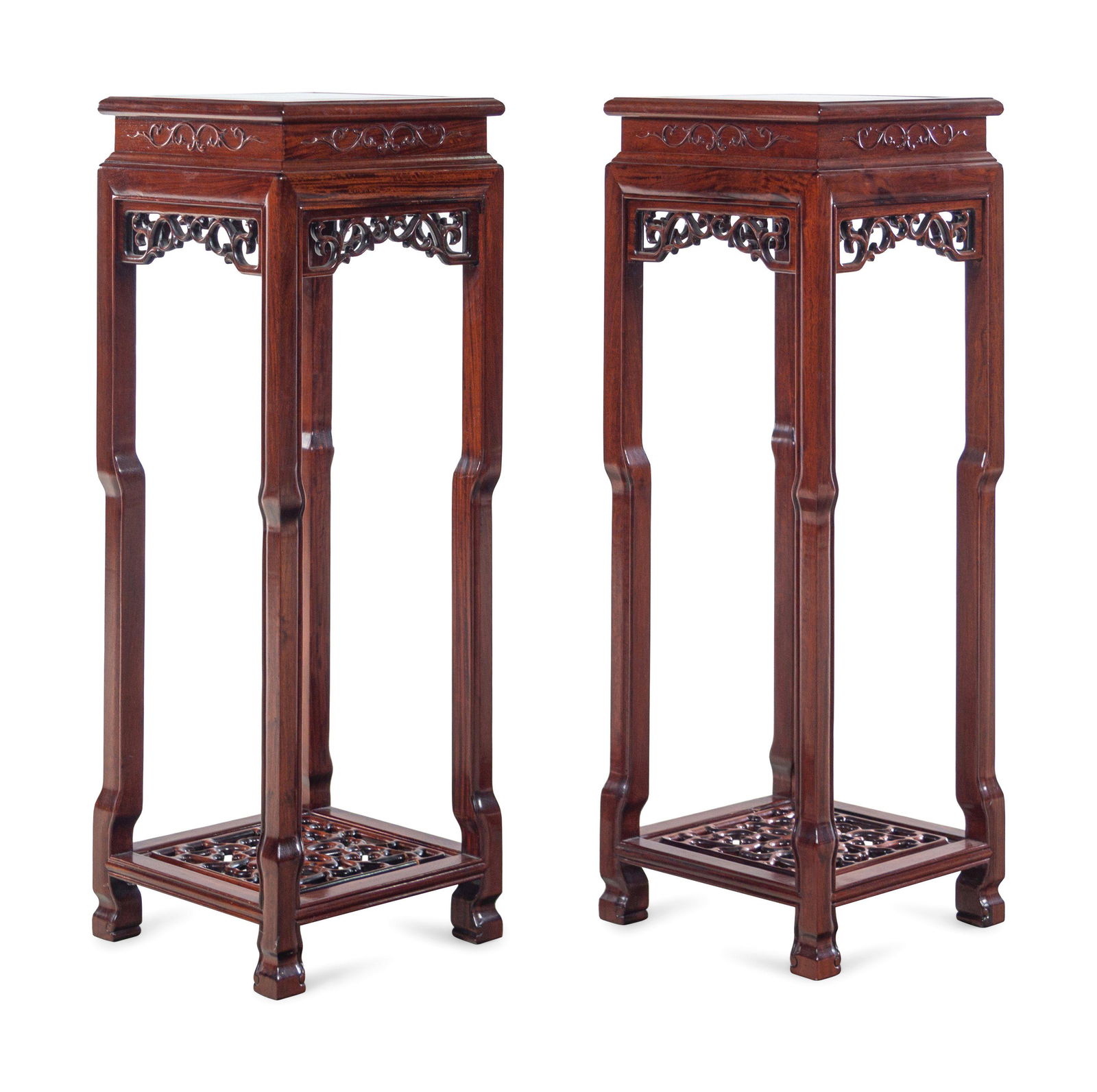 A Pair of Chinese Carved Hardwood Stands (1 of 3)