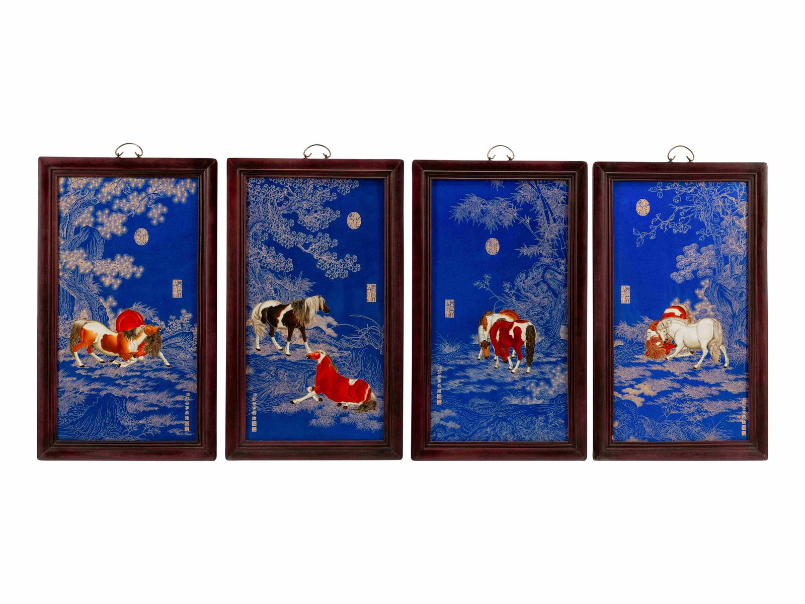 A Set of Four Chinese Export Porcelain Plaques in (1 of 4)
