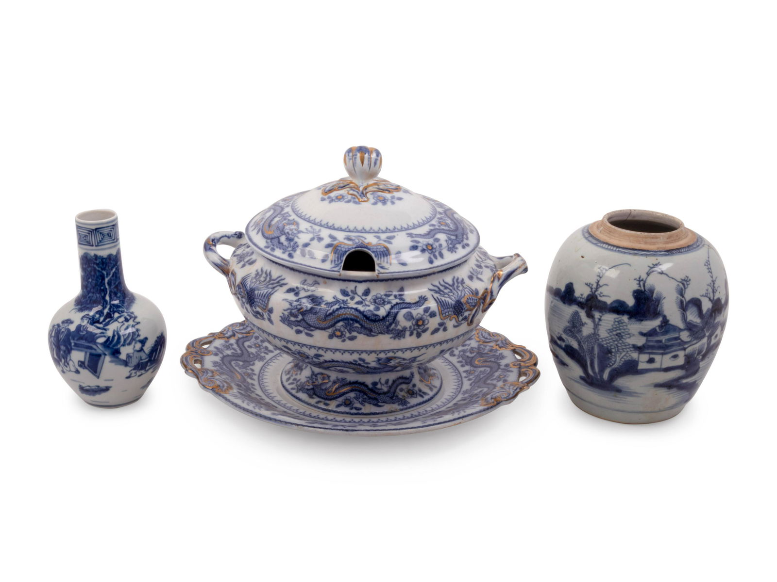 Three Blue and White Porcelain Table Articles (1 of 6)