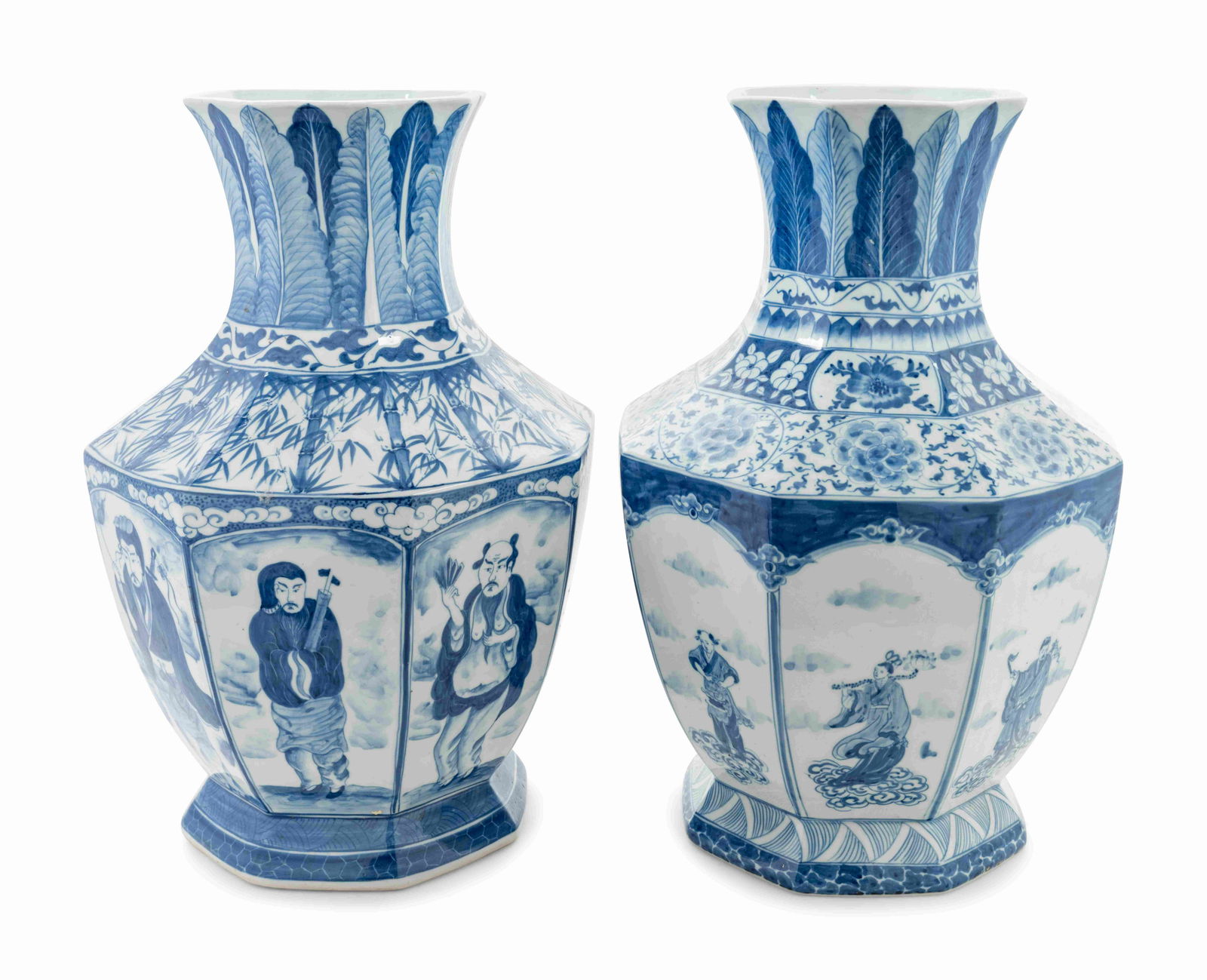 Two Chinese Export Blue and White Porcelain Baluster (1 of 3)