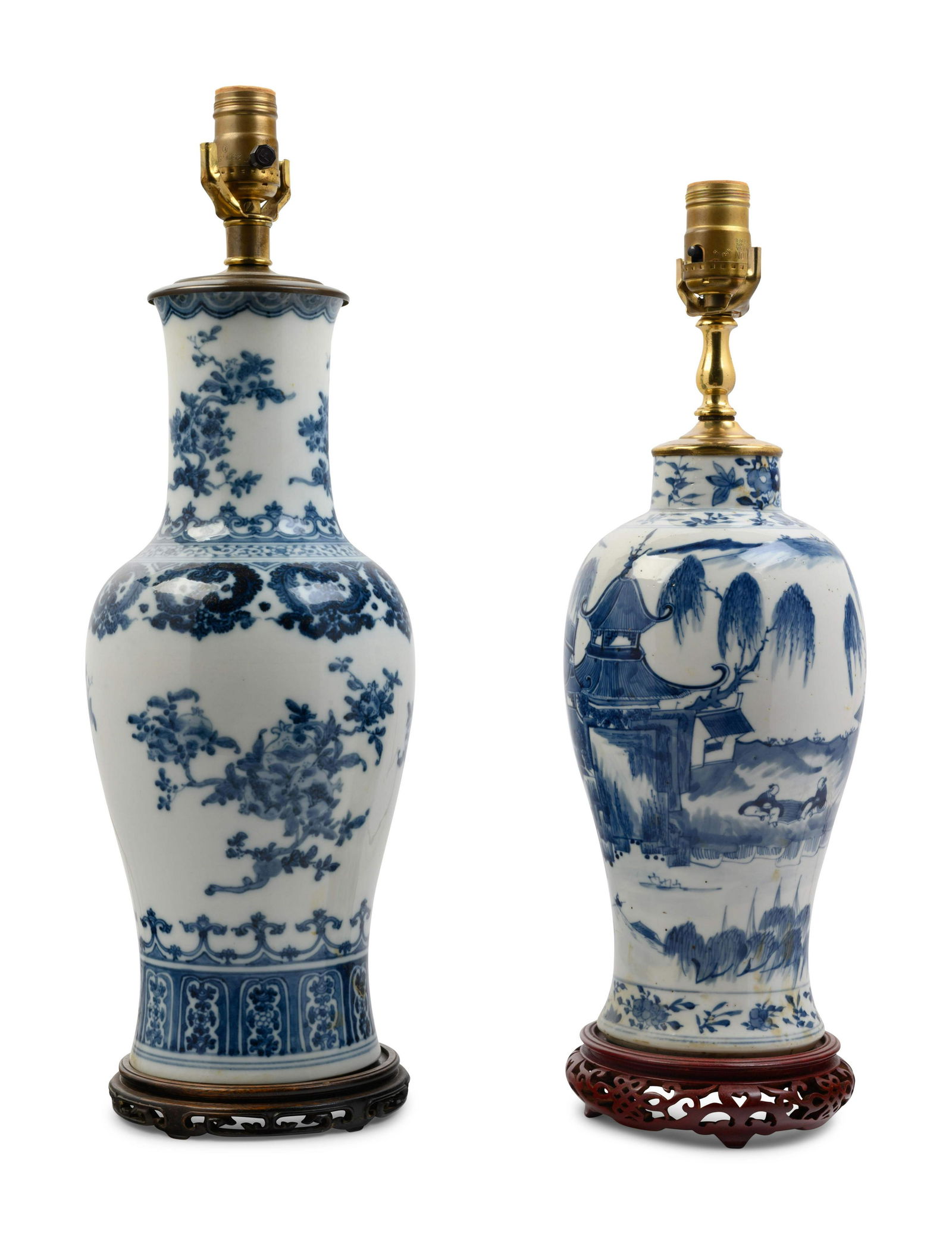 Two Chinese Porcelain Vases Mounted as Lamps (1 of 3)