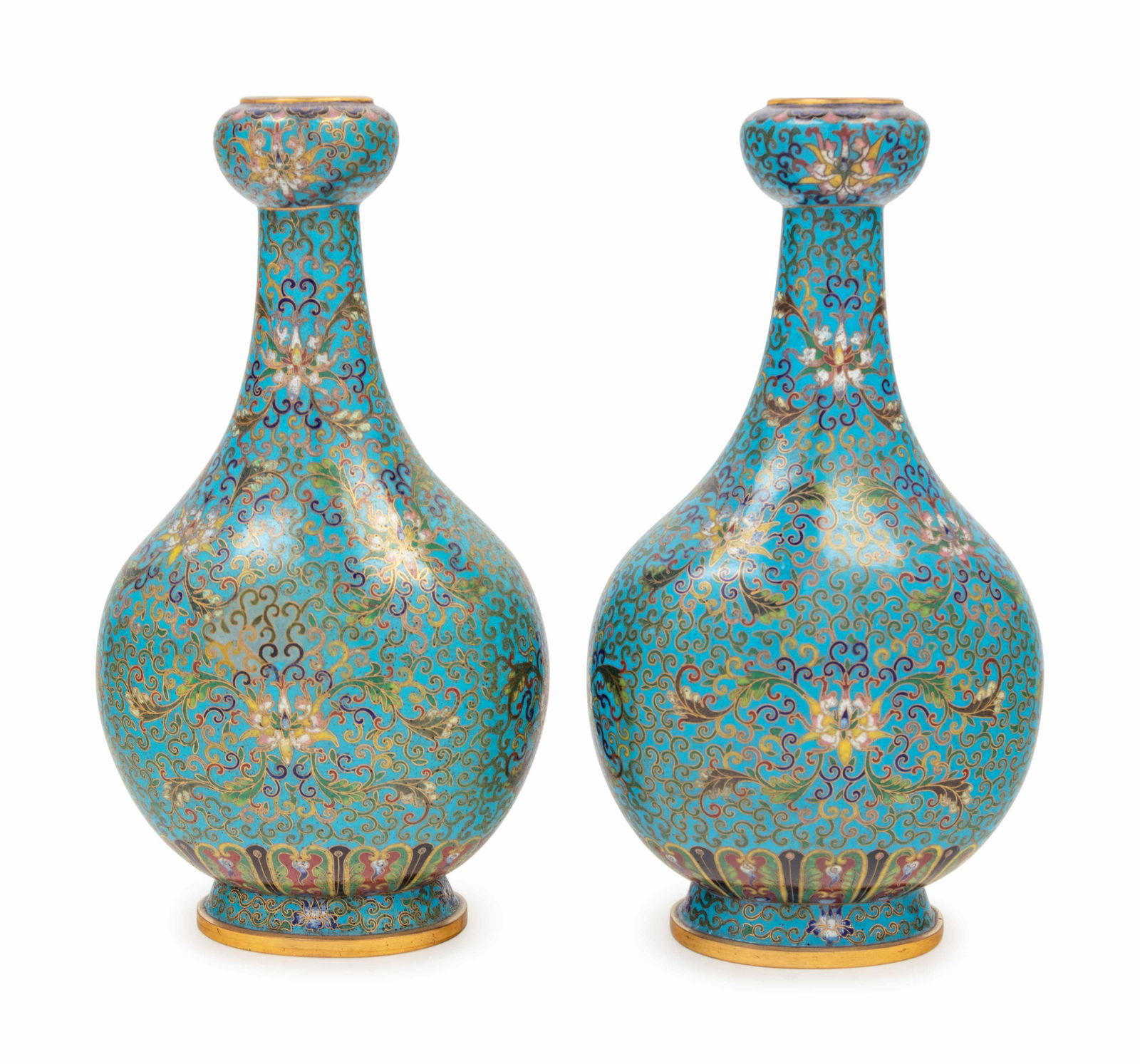 A Pair of Chinese Export Cloisonne Enamel Vases (1 of 3)