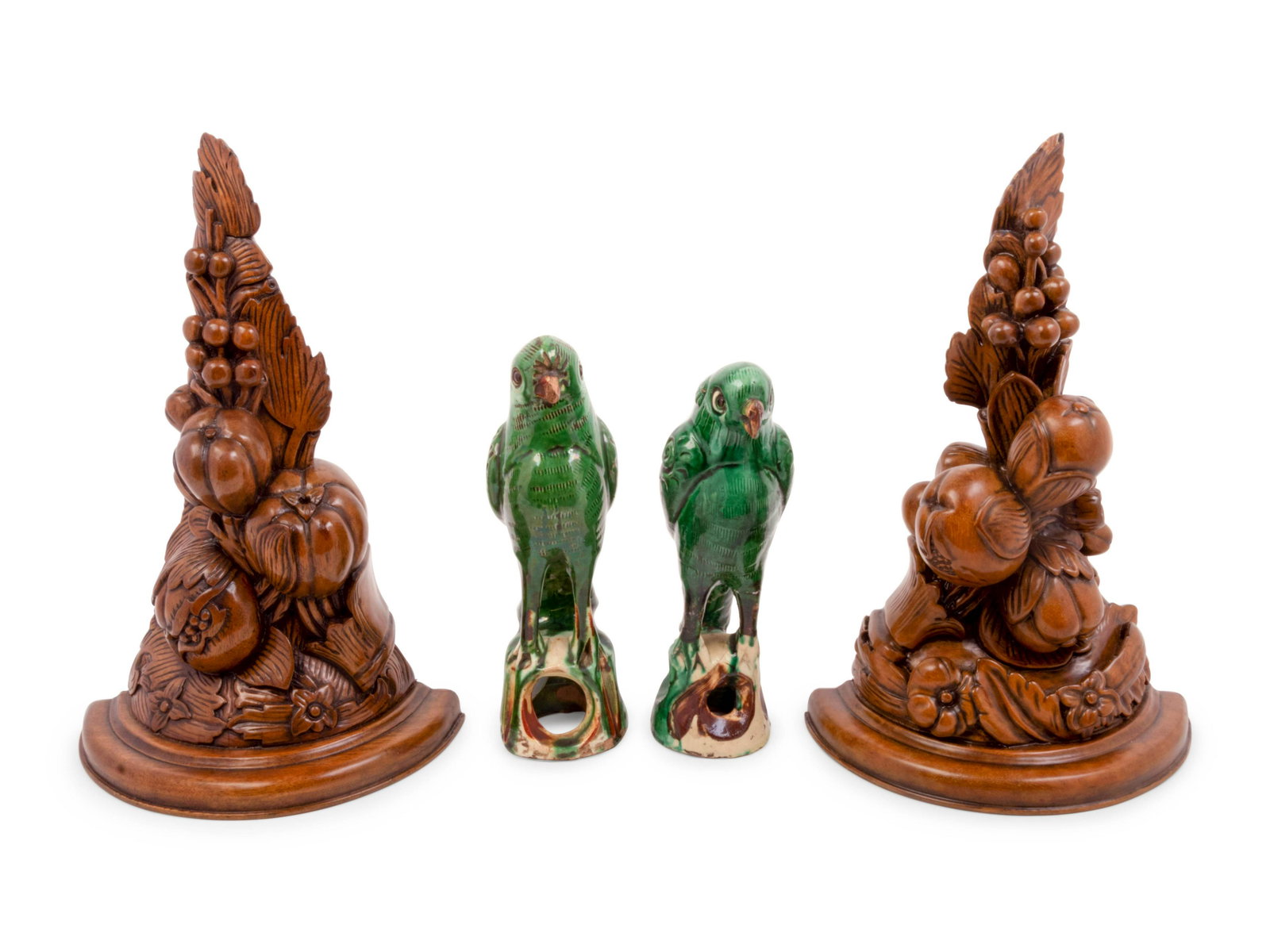 A Pair of Chinese Export Sancai Glazed Parrots and a (1 of 3)