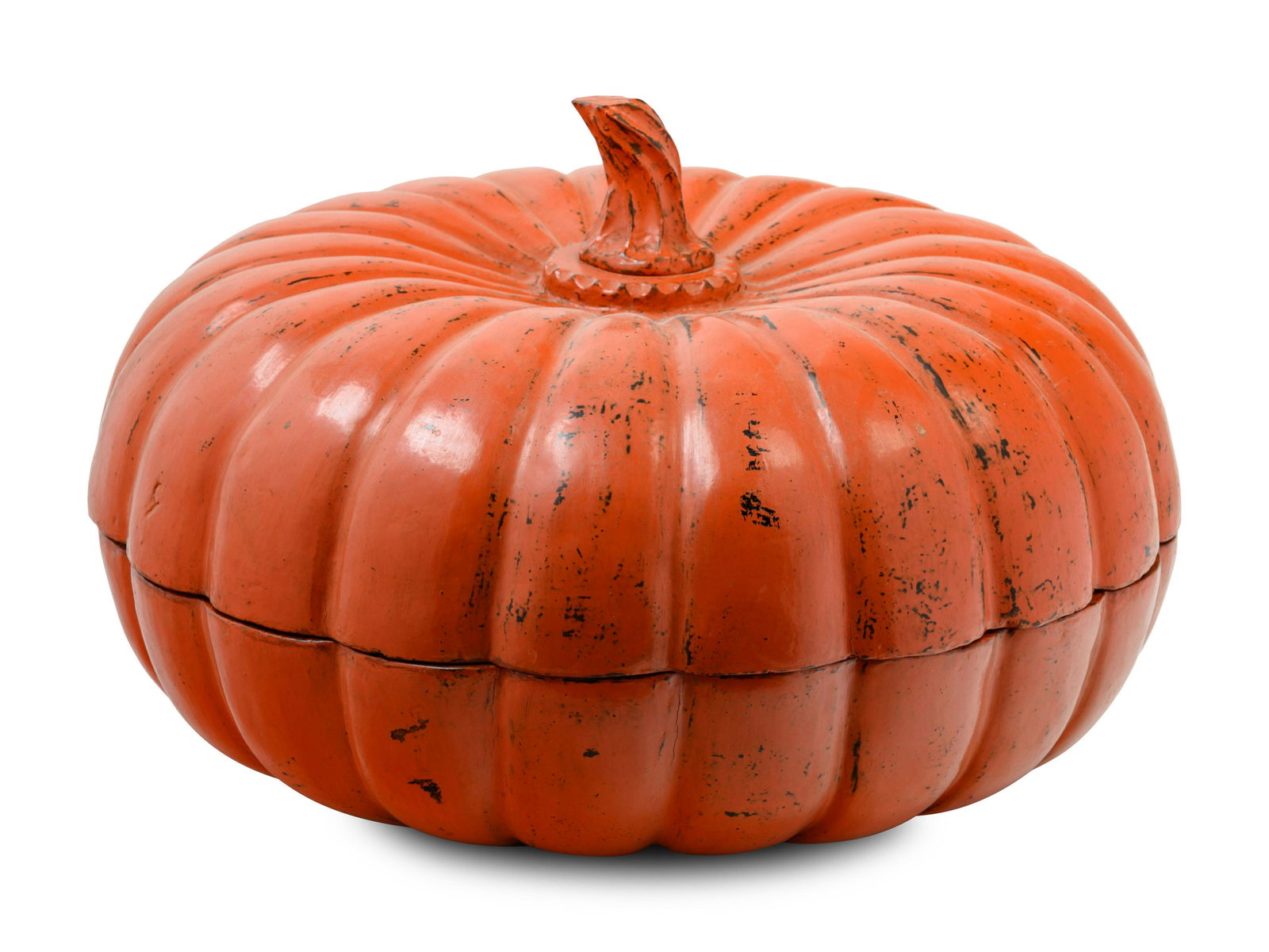 A Large Burmese Red and Black Lacquered Pumpkin-Form (1 of 4)