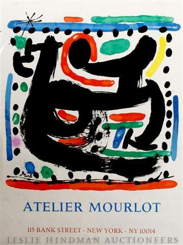 Joan Miro, (Spanish, 1893-1983), Atelier Mourlot,: Joan Miro (Spanish, 1893-1983) Atelier Mourlot, together with two posters by Ben Shahn (three works) poster 28 x 20 1/2 inches. Property from the Private Collection of Robert and Jane Calvin, Chicago,