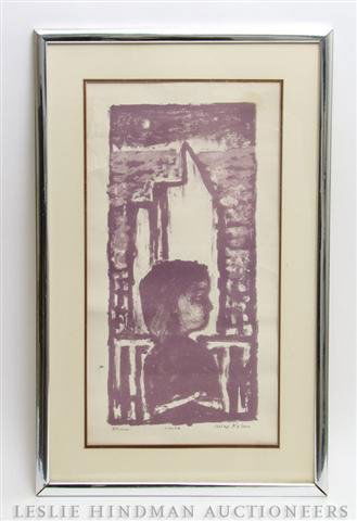 Max Kahn, , Child: Max Kahn Child lithograph signed (lower right) 19 x 9 inches.