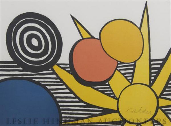 Alexander Calder, (American, 1898-1976), Untitled: Alexander Calder (American, 1898-1976) Untitled (Sun with Planets) color lithograph EA, signed (lower right) 20 1/2 x 28 inches. Property from the Collection of a New York-Based Financial Institutio