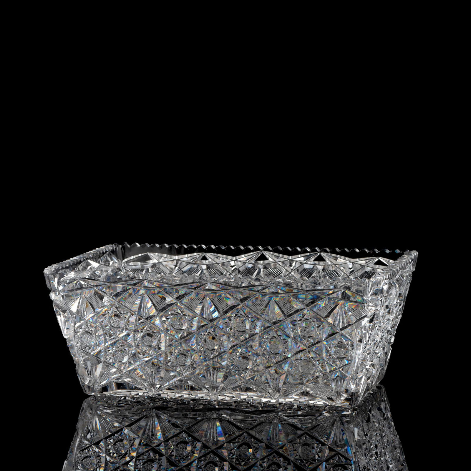 A Brilliant-Period Cut Glass Rectangular Bowl (1 of 3)